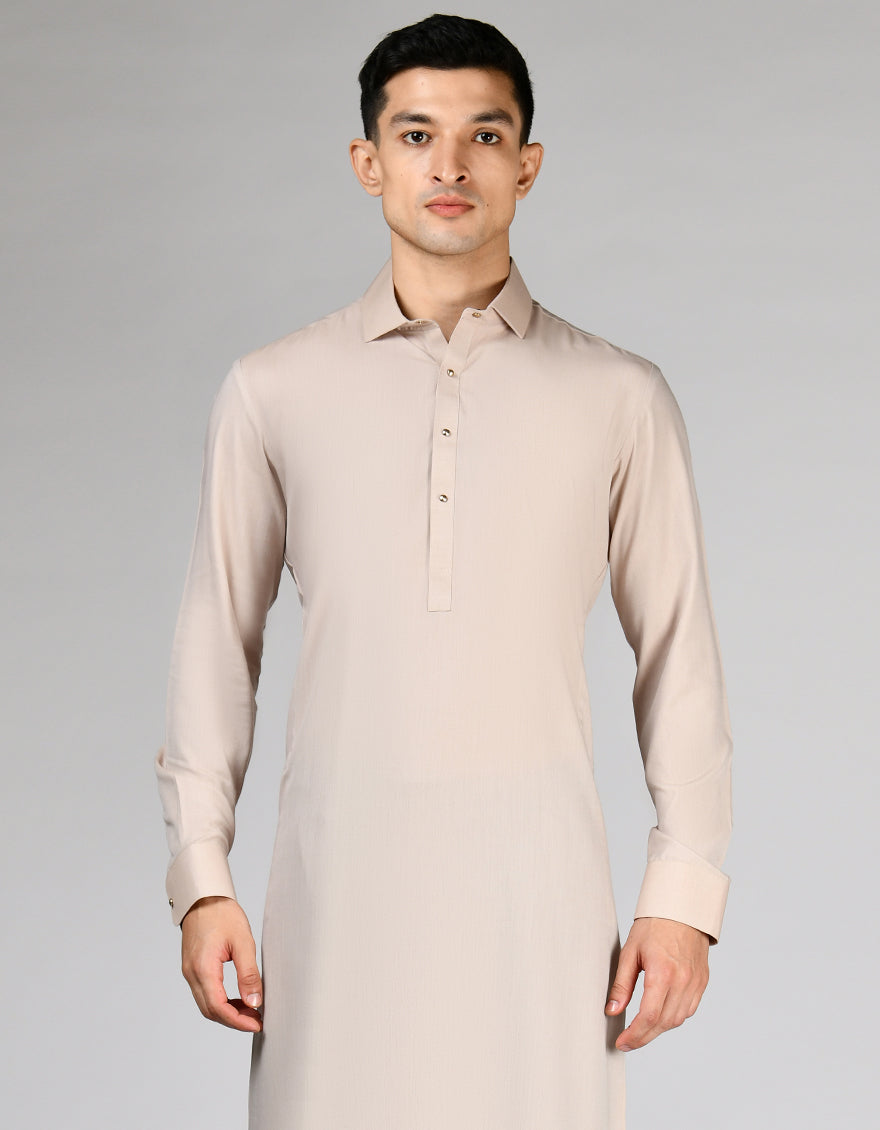 Elegant Blended Brown Shalwar Kameez by J. Junaid Jamshed - Traditional Pakistani Outfit for Weddings, Eid & Special Occasions