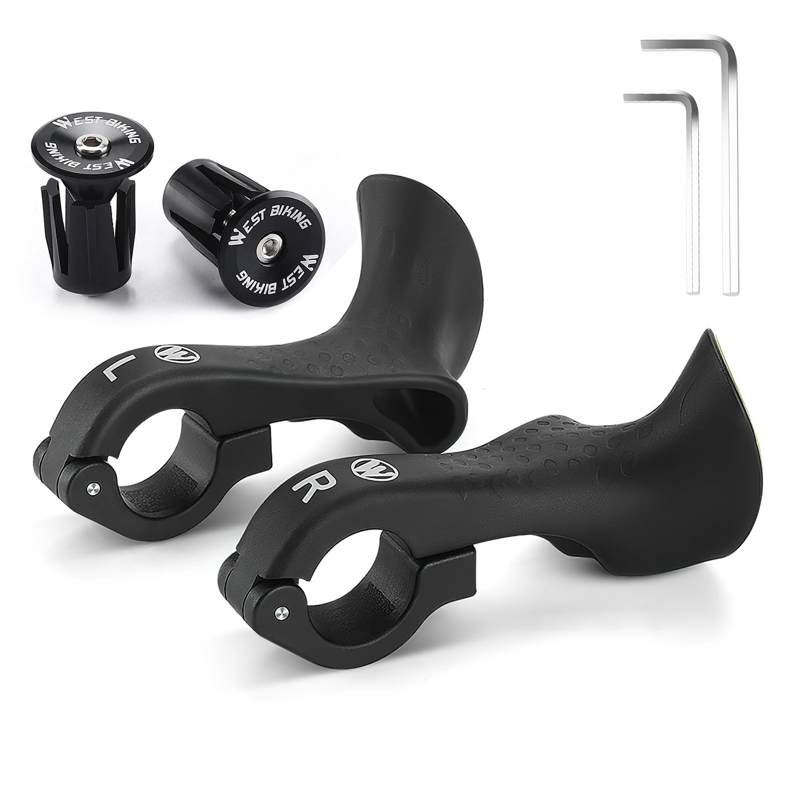 MTB Bike Bar Ends with Caps - Durable Mountain Bike Handlebar Extensions for Enhanced Grip & Control - Perfect for Trail Riding & Off-Road Cycling