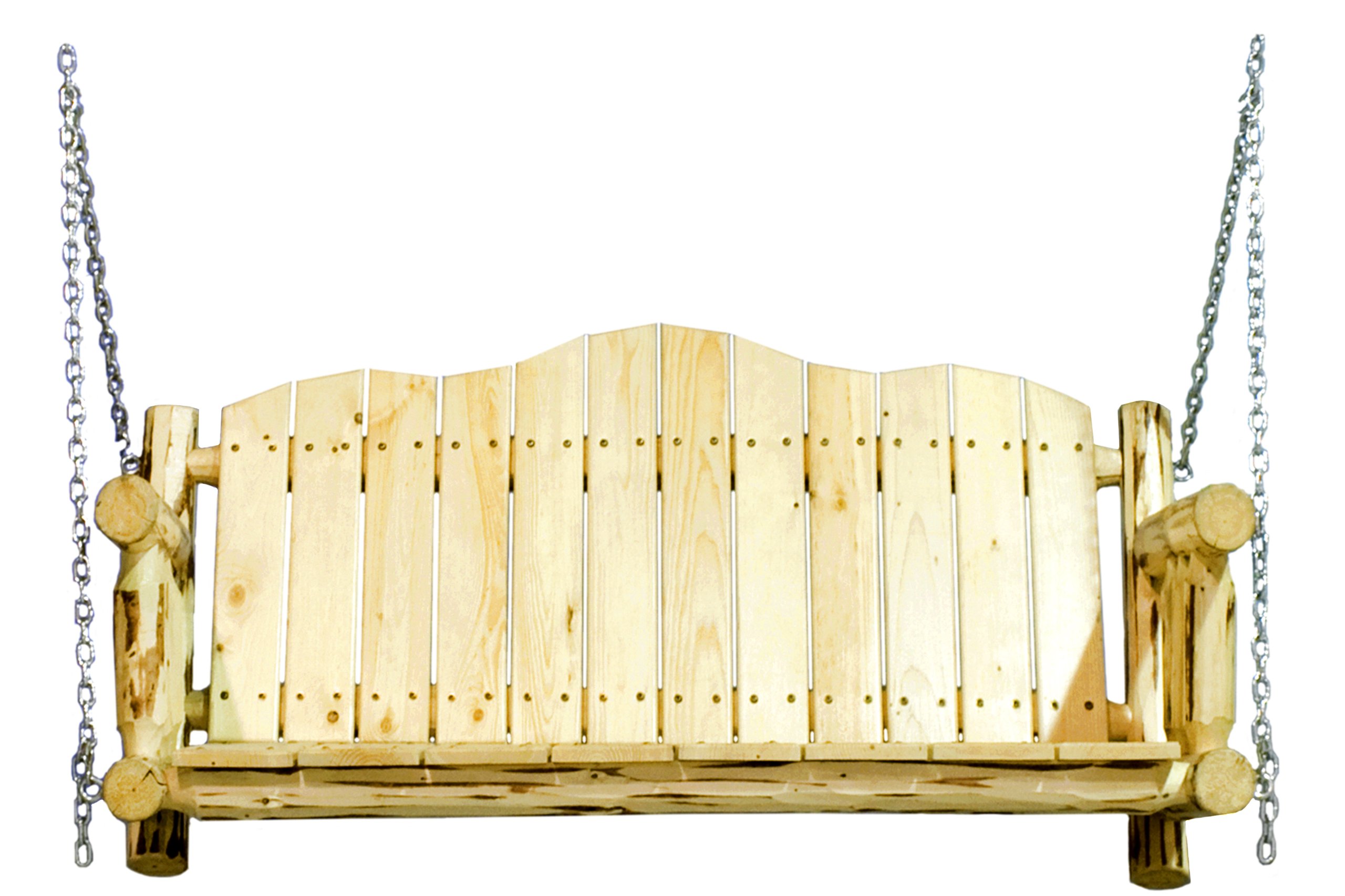 Montana Woodworks Porch Swing - Solid Wood, Weather-Resistant Clear Finish - Perfect for Outdoor Patio, Garden, and Backyard Relaxation