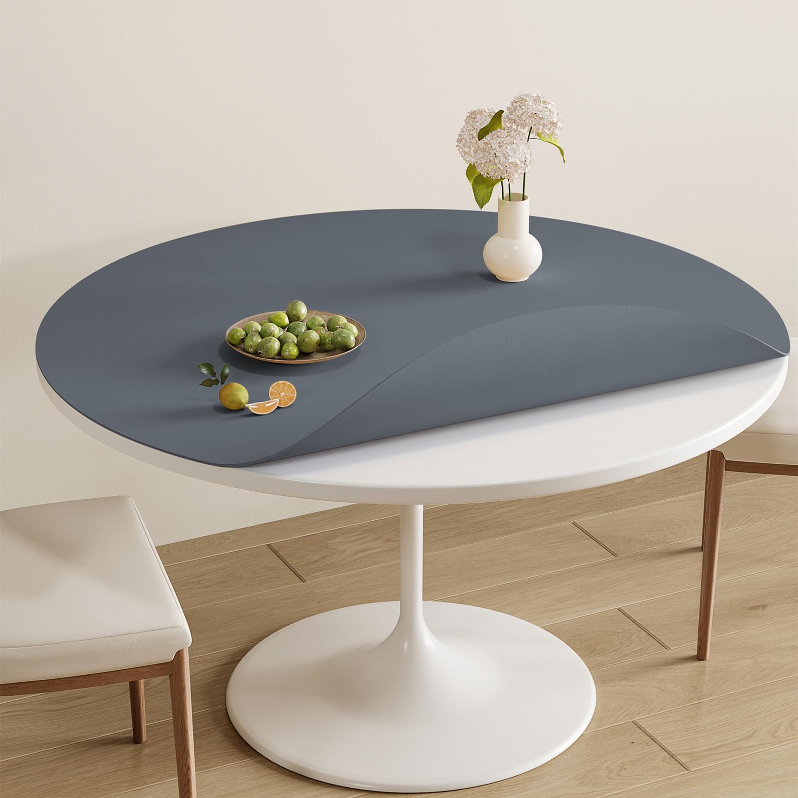 Round PVC Table Cover Protector - Waterproof, Stain & Dirt Resistant - 35.4