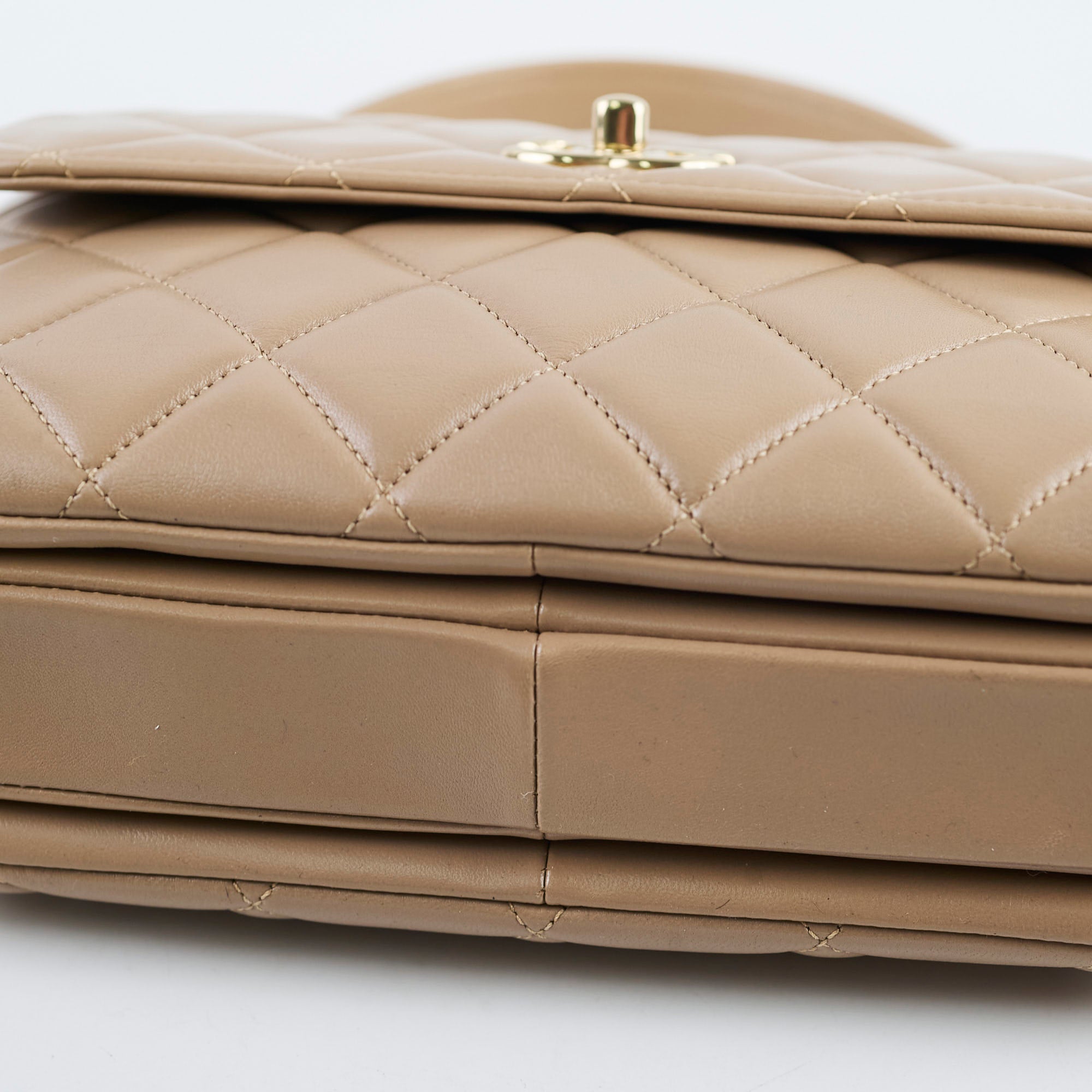 Chanel Small Trendy CC Lambskin Shoulder Bag in Beige - 23 Series | Luxury Designer Handbag for Women, Perfect for Evening Parties & Date Nights