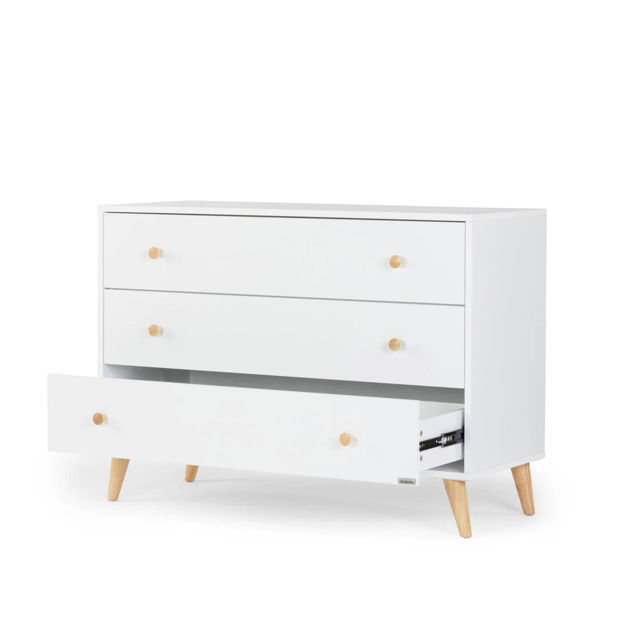 Dadada Austin 3-Drawer Dresser - Modern Wooden Chest of Drawers for Bedroom & Nursery Organization - Perfect for Clothes, Toys, and Home Storage