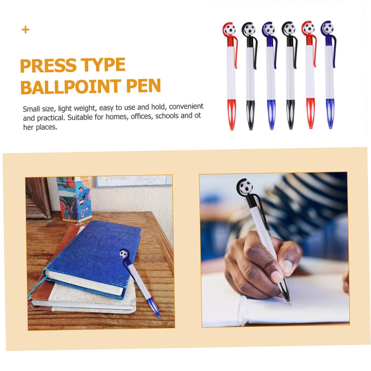 DIYEAH 18-Piece Soccer Ballpoint Pens - Fun Cartoon Plastic Pens for Office, School & Craft Projects - Unique Novelty Writing Supplies for Soccer Fans & Gift Ideas