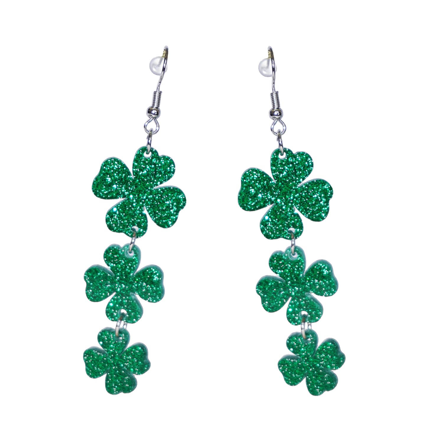 St. Patrick's Day Earrings for Women - Green Shamrock Dangle Earrings, Irish Lucky Clover Jewelry Accessories | Perfect for St. Patrick's Day Parties, Irish Themed Events & Everyday Wear
