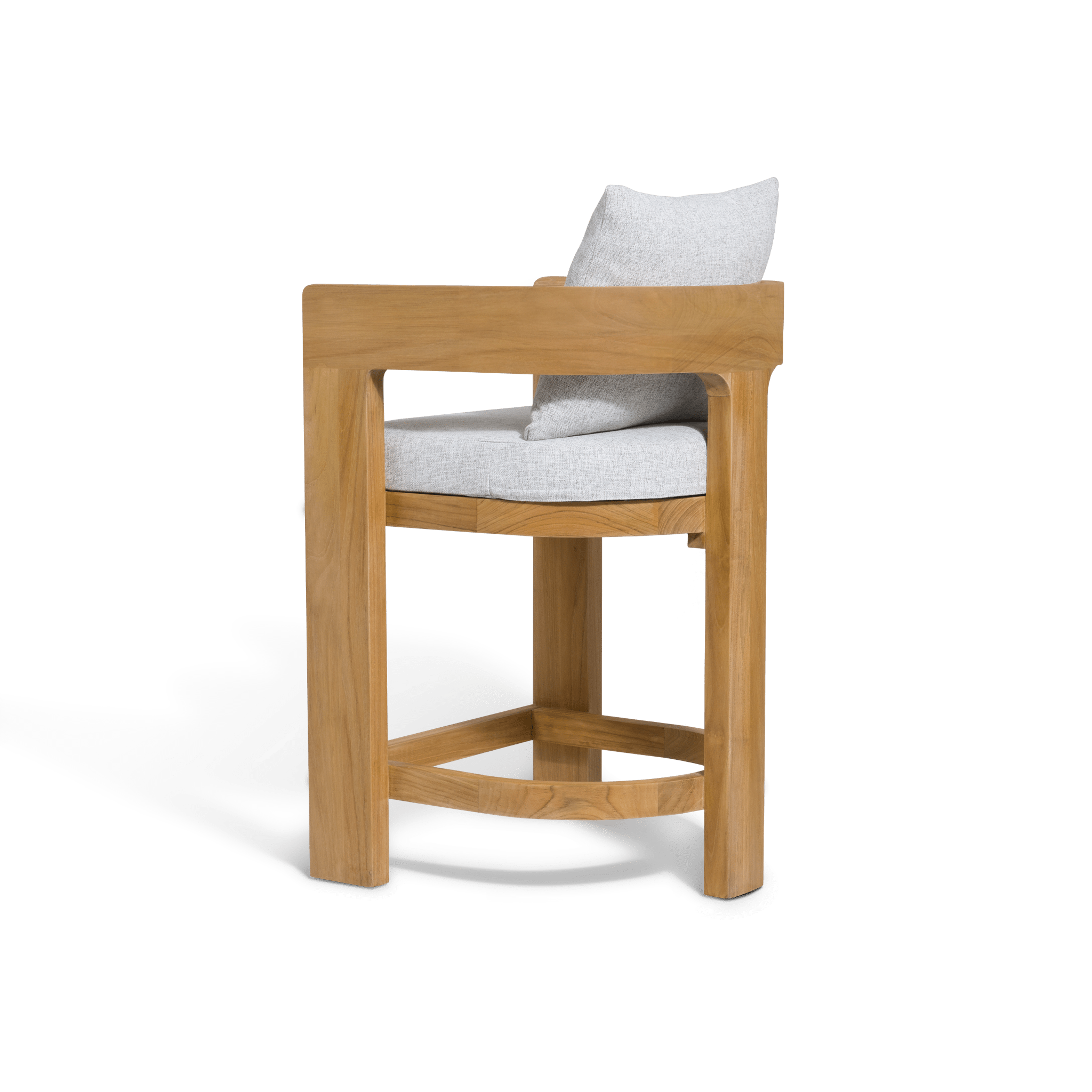 Victoria Teak Counter Stool - Solid Teak Wood Bar Stool with Back Support, 24