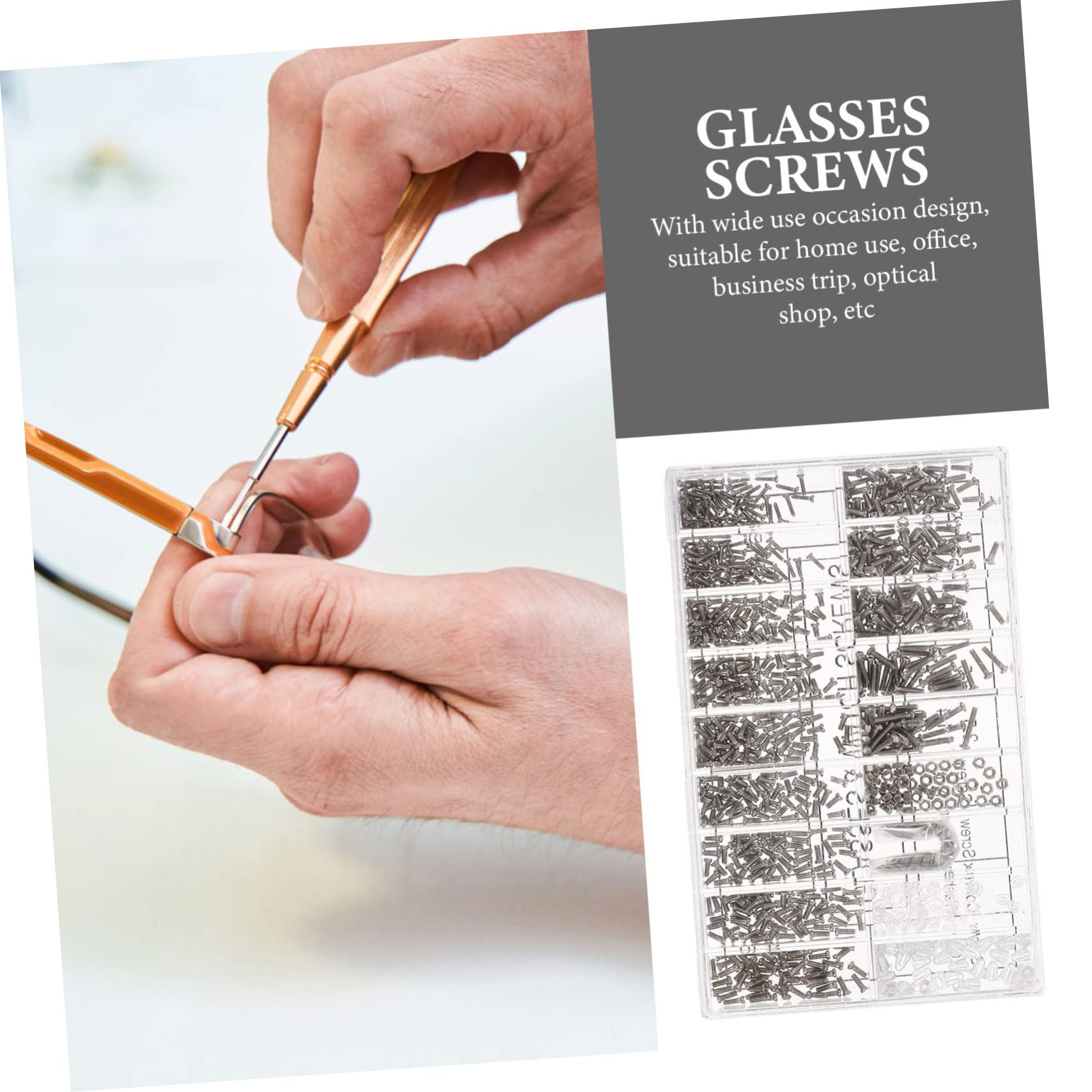 PartyKingdom Professional Glasses Repair Kit - 1 Set Glasses Screws, Nose Pads & Watch Components for Eyewear & Watch Repair | Durable Metal Accessories for Glasses Frames, Sunglasses & Smartwatches