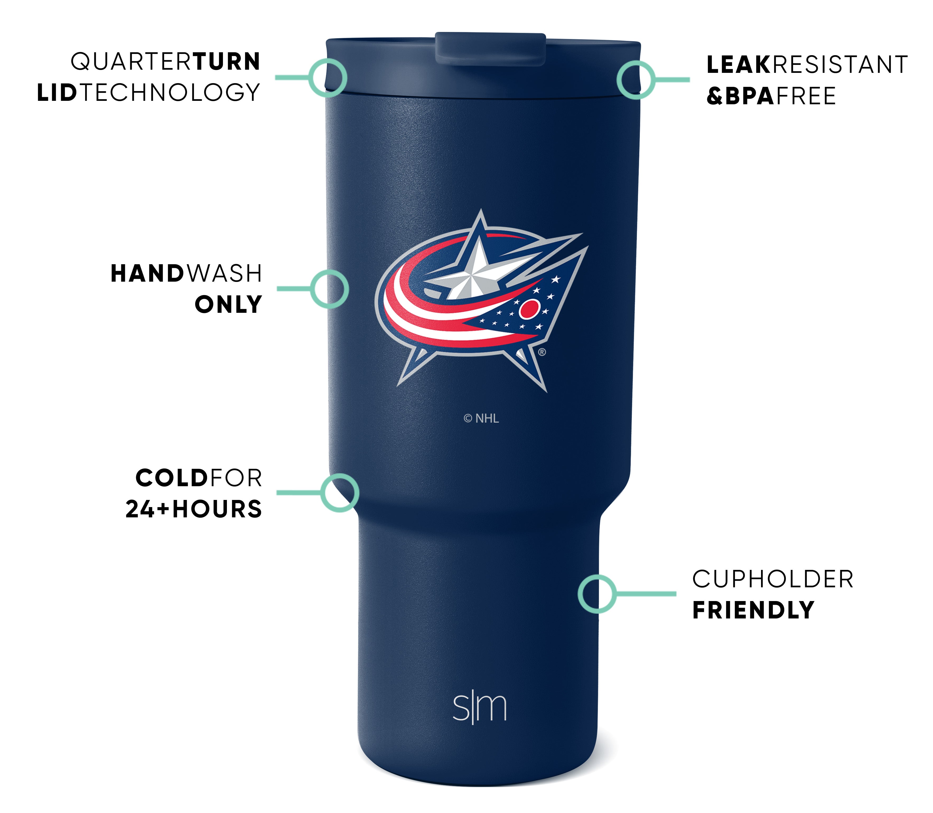 NHL Trek Tumbler 20oz Insulated Stainless Steel Water Bottle with Lid - Leakproof & Durable for Hockey Fans - Perfect for Games, Workouts & Outdoor Adventures
