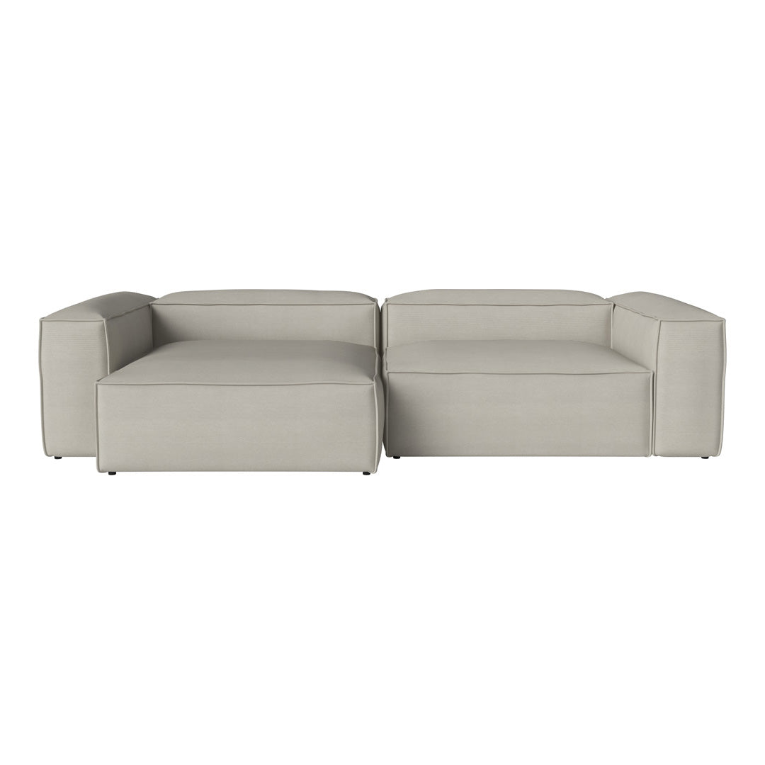Cosima 2-Seater Sofa with Chaise Lounge - Modern Fabric Sectional Couch for Small Spaces, Living Room & Apartment Furniture (Gray) - Perfect for Relaxing, Entertaining & Small Space Living