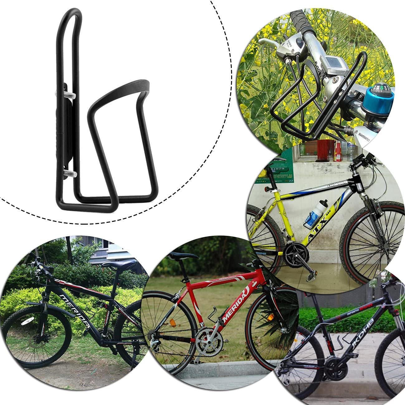 Lightweight Aluminum Alloy Bike Water Bottle Holder - 2 Pack Mountain & Road Bike Accessories with Drilled Holes | Durable Cycling Hydration Cage for Adults | Perfect for Commuting, Training & Outdoor Adventures