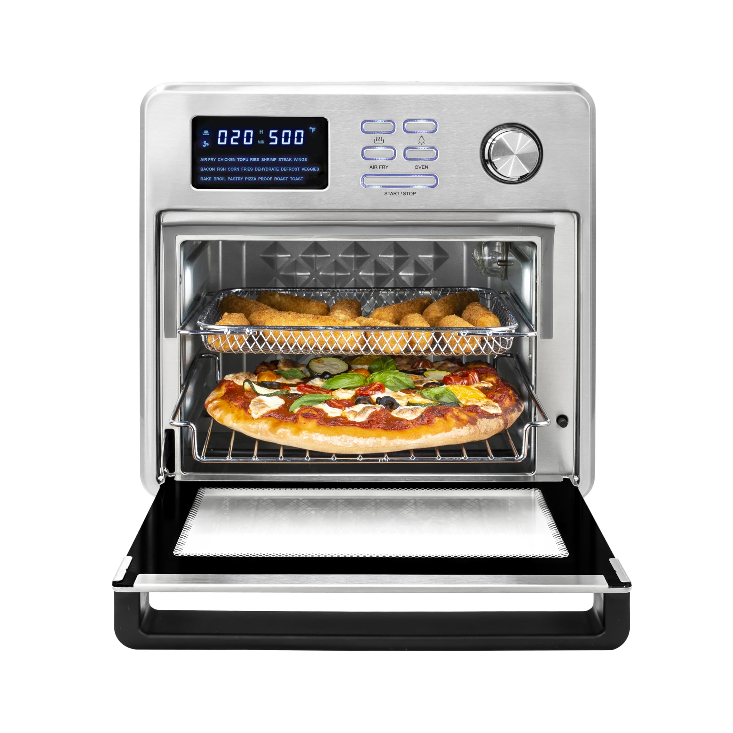 Kalorik MAXX 16 Quart Digital Air Fryer Oven - Stainless Steel (AFO 47797 SS) | Large Capacity Countertop Convection Oven for Healthy Cooking, Baking, Roasting & Reheating | Perfect for Family Meals & Entertaining