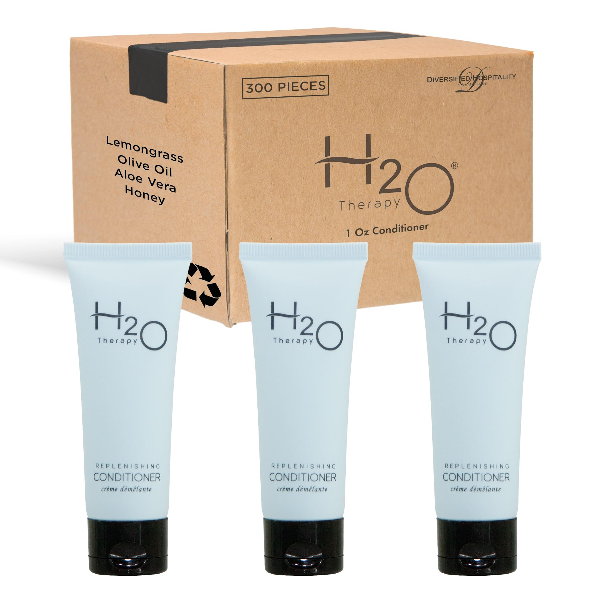 H2O Therapy Shampoo, Conditioner & Body Wash Travel Size - 1 oz Bottles (Pack of 300) | Hotel Amenities & Hospitality Supplies | Perfect for Hotels, Spas, Gyms & Travel Toiletries