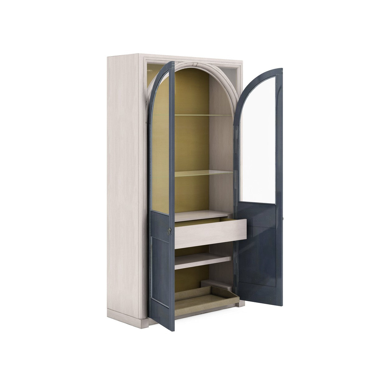 Blue and White Alcove Display Cabinet - Perfect for Living Room, Dining Room & Home Decor