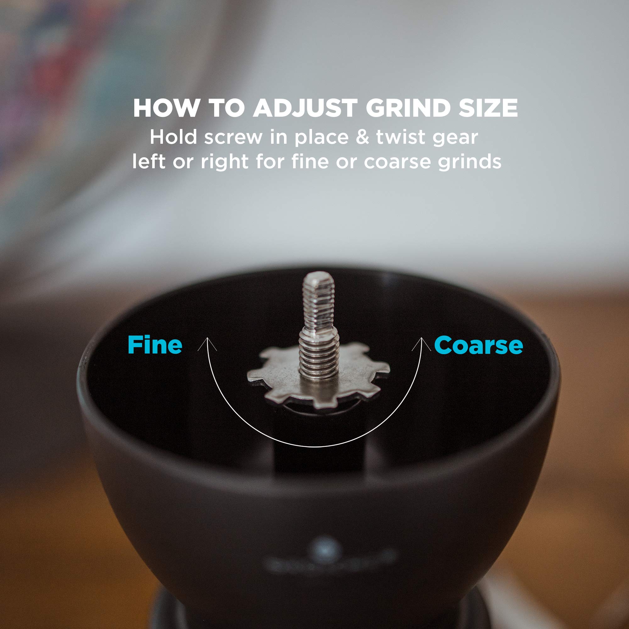 GROSCHE Bremen Manual Coffee Grinder - Premium Stainless Steel Burr Hand Grinder for Espresso, French Press & Pour Over - Portable Coffee Bean Grinder for Home, Camping & Travel