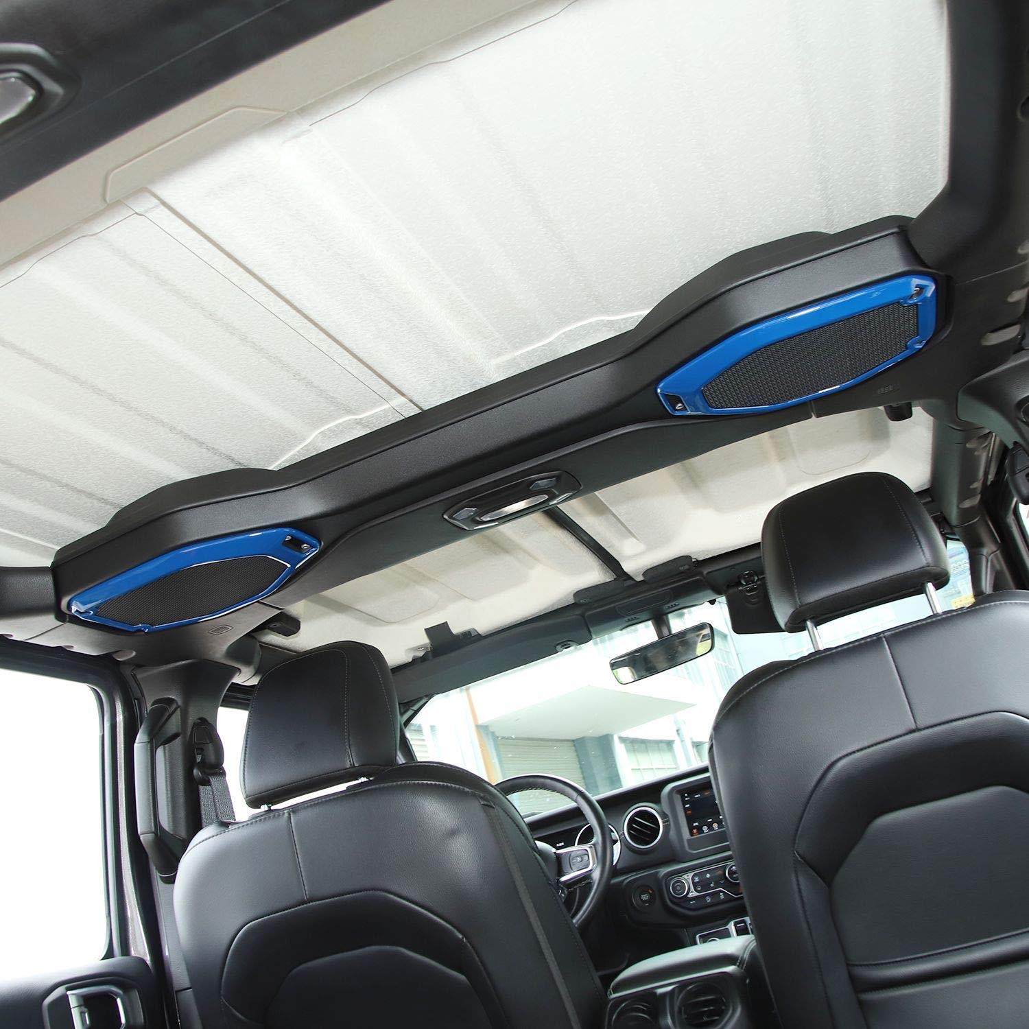 Premium ABS Speaker Audio Trim & A Pillar Trim Set (4pcs, Blue) – Compatible with 2018-2023 Jeep Wrangler JL/JLU & Gladiator JT – Interior Upgrade for Enhanced Sound & Style – Perfect for Off-Road Adventures & Custom Car Modifications