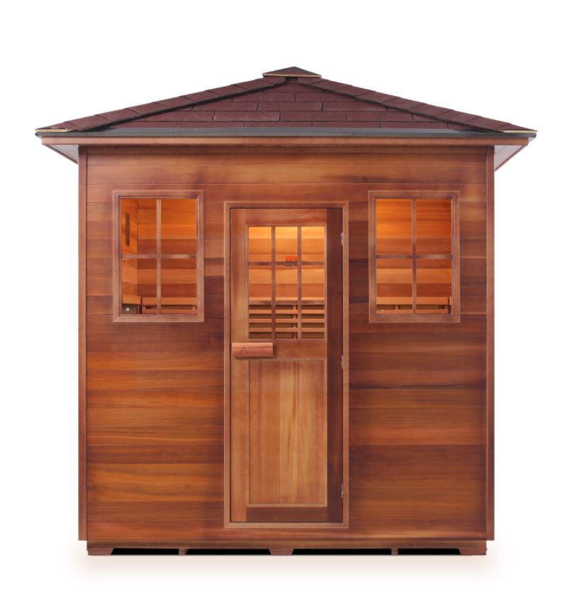 Enlighten Sauna MoonLight 5-Person Traditional Dry Sauna for Indoor & Outdoor Use - Perfect for Home Spa, Relaxation & Detoxification
