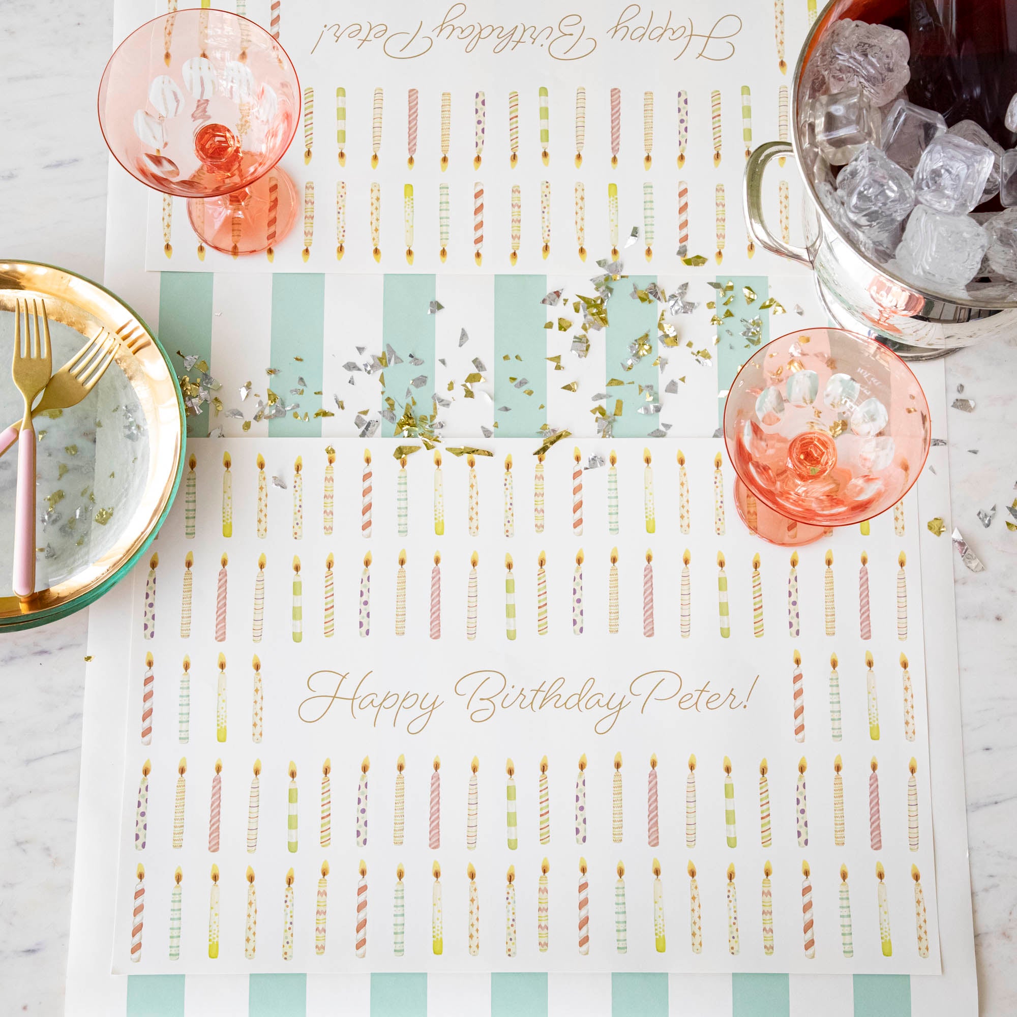 Personalized Birthday Candles Placemat - Custom Name & Age Celebration - Perfect for Birthday Parties, Cakes, and Special Occasions