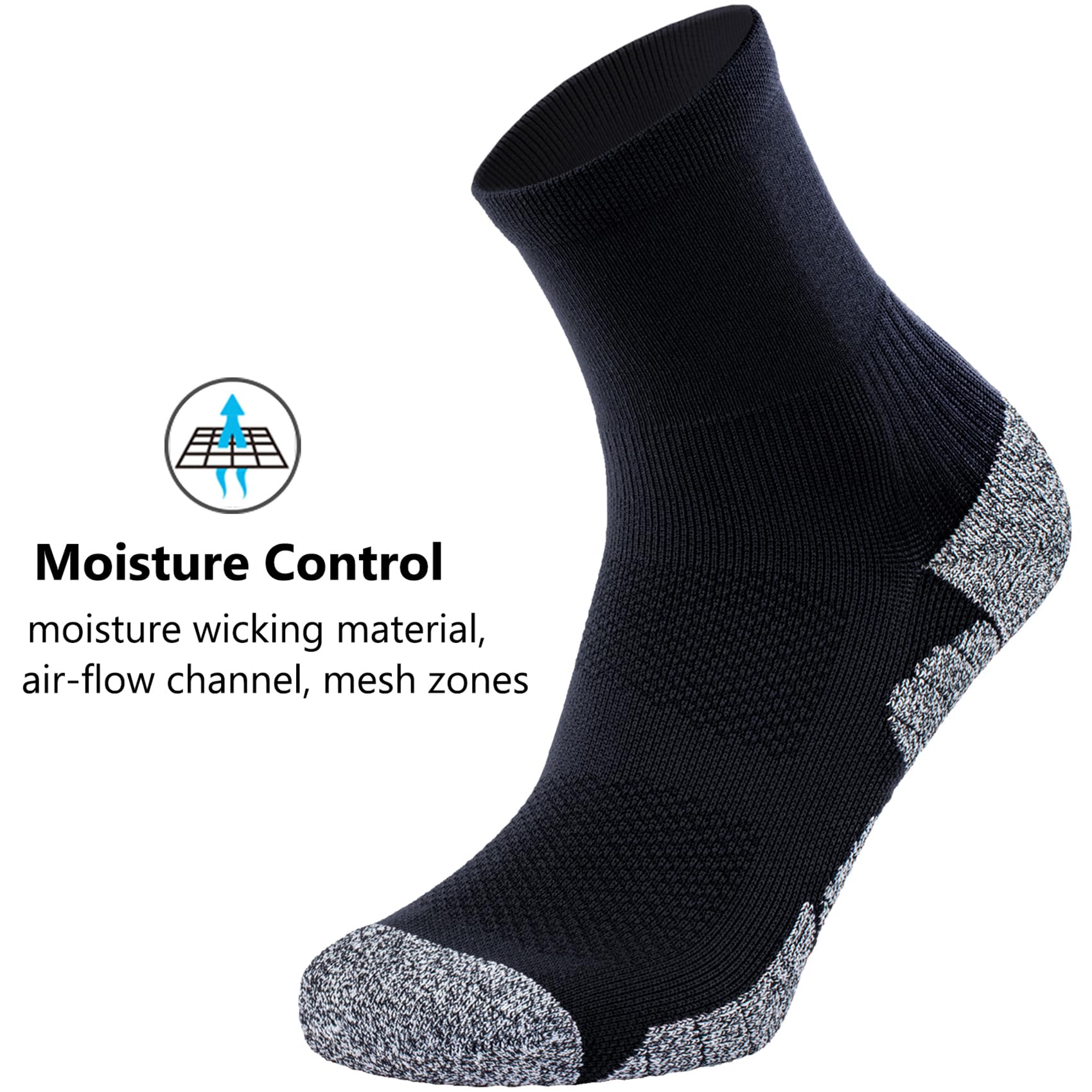 CWVLC Compression Athletic Quarter Socks for Men & Women - Breathable Cushioned Support Socks for Running, Hiking & Workout - Enhanced Performance & Comfort