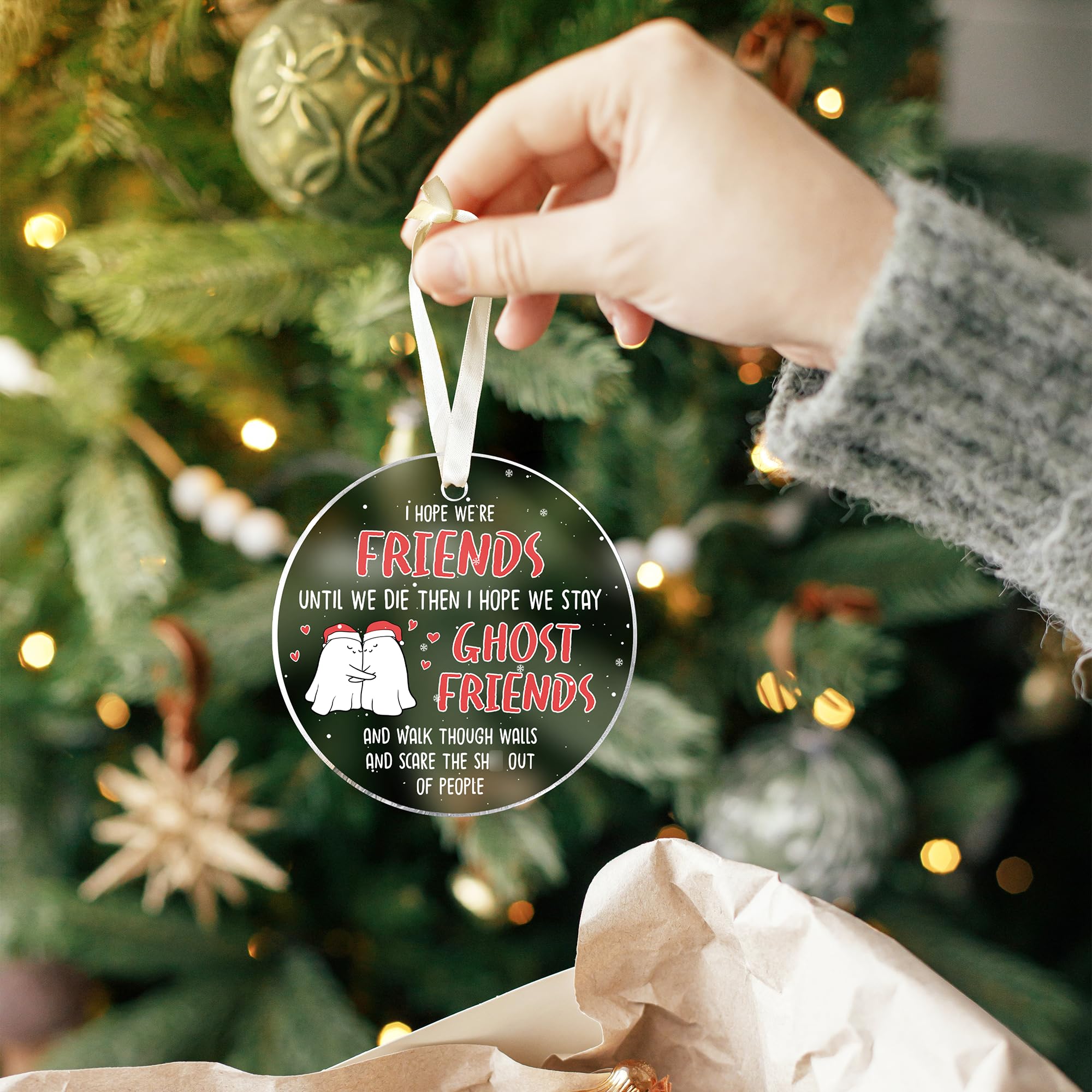 Personalized Acrylic Best Friend Ornaments for Women - Unique Christmas Gifts for Besties - Friendship Keepsake Decor for Tree, Office, or Home
