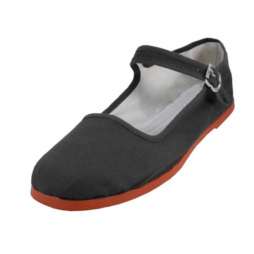 Women's Cotton Mary Jane Ballet Flats - Comfortable China Doll Style Shoes for Casual Wear, Work & Everyday Use - Size 18