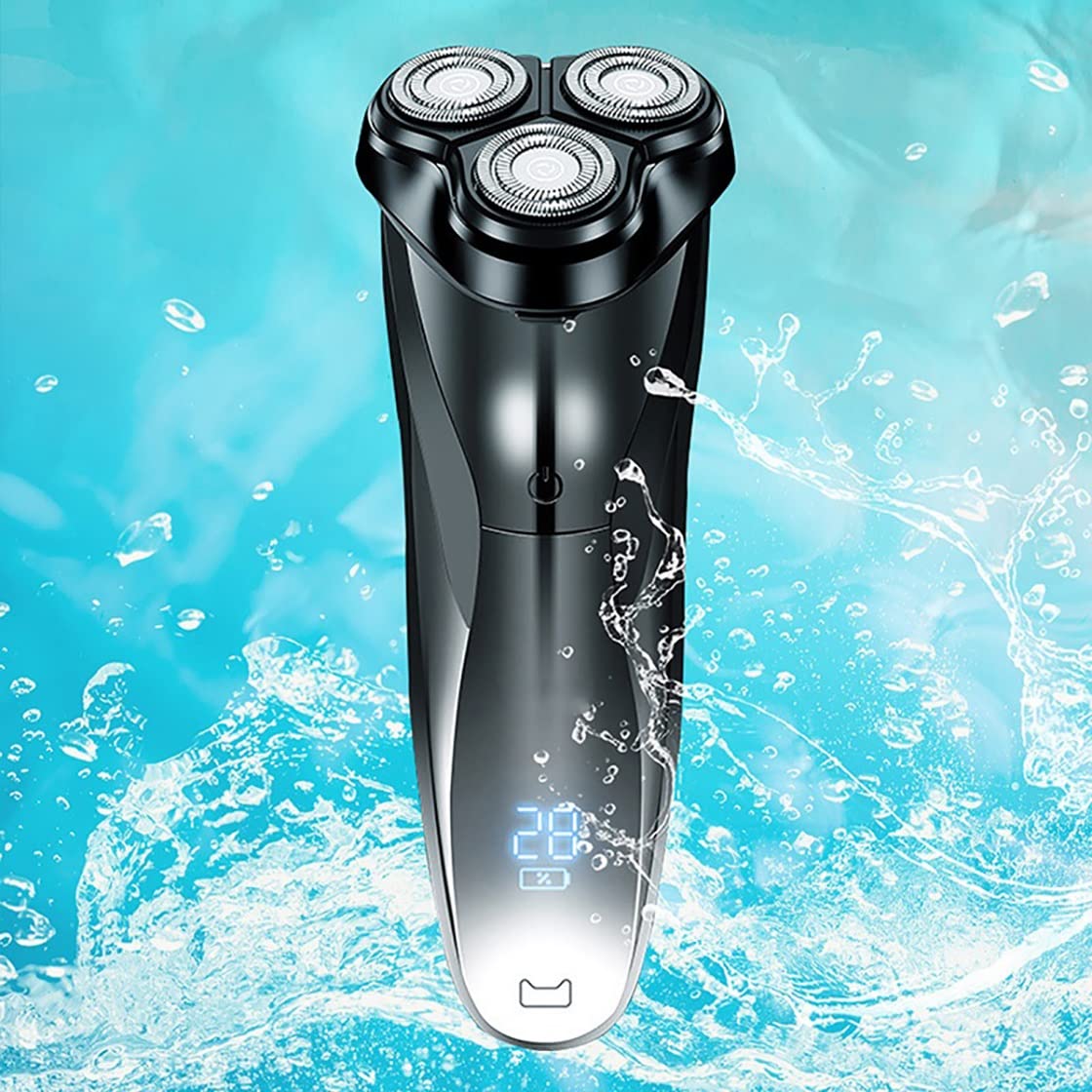 Electric Head Shaver for Bald Men - Rechargeable & Washable Full Body Shaver, Beard Trimmer & Electric Razor for Smooth Shaving (Black) - Perfect for Travel, Gym & Daily Grooming