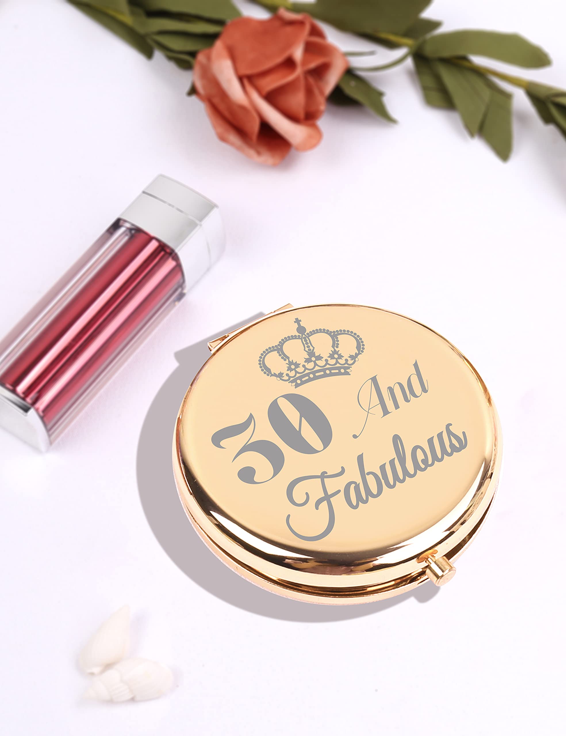 VeryMerryMakering 30th Birthday Cosmetic Case with Mirror - Gold Makeup Bag for Travel & Gifts - Perfect for Bridal Shower, Bachelorette Party & Birthday Celebrations