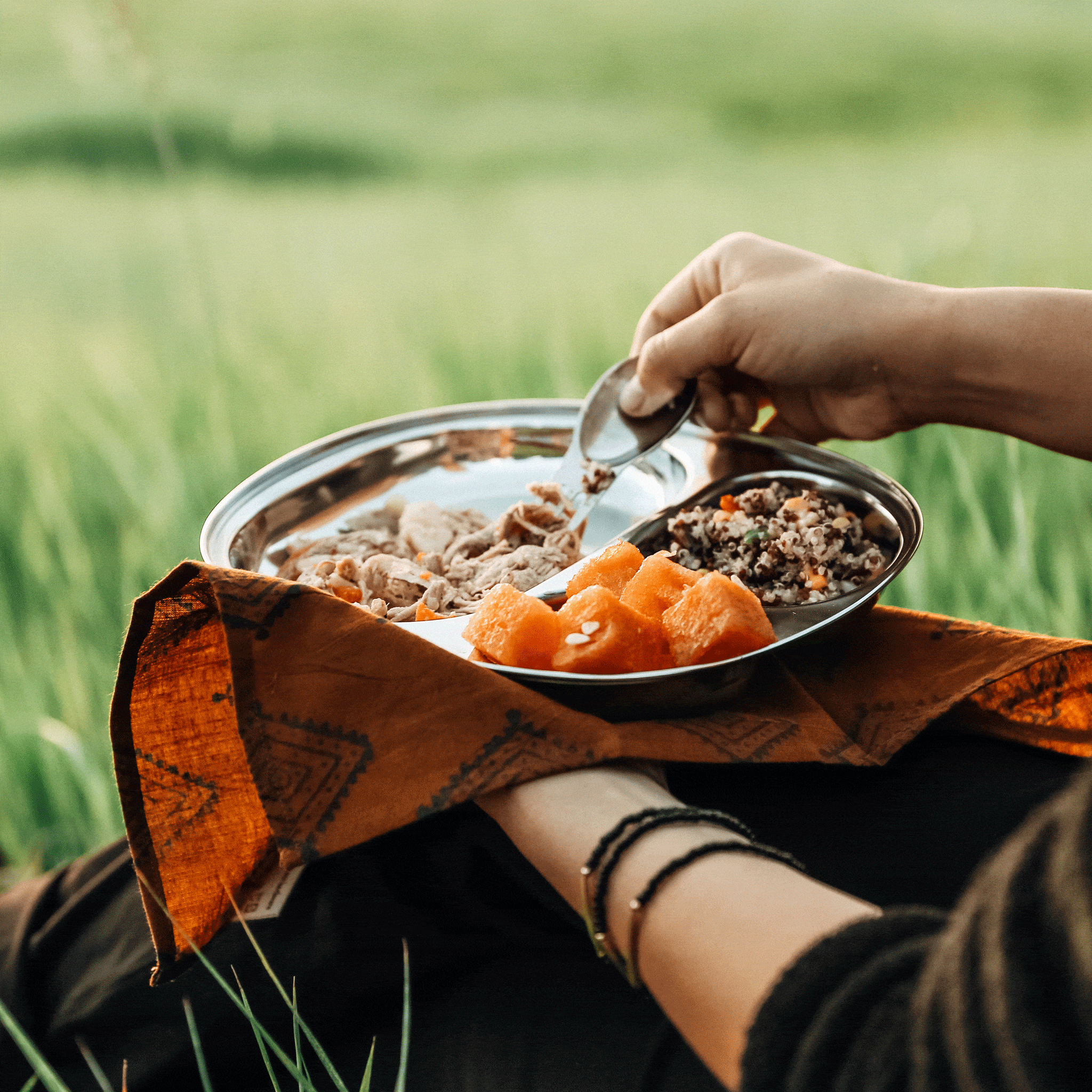 Eco-Friendly Lunch Box with Compartments | Reusable Camping Tray for Outdoor Picnics, Hiking & Travel | BPA-Free Food Storage Container