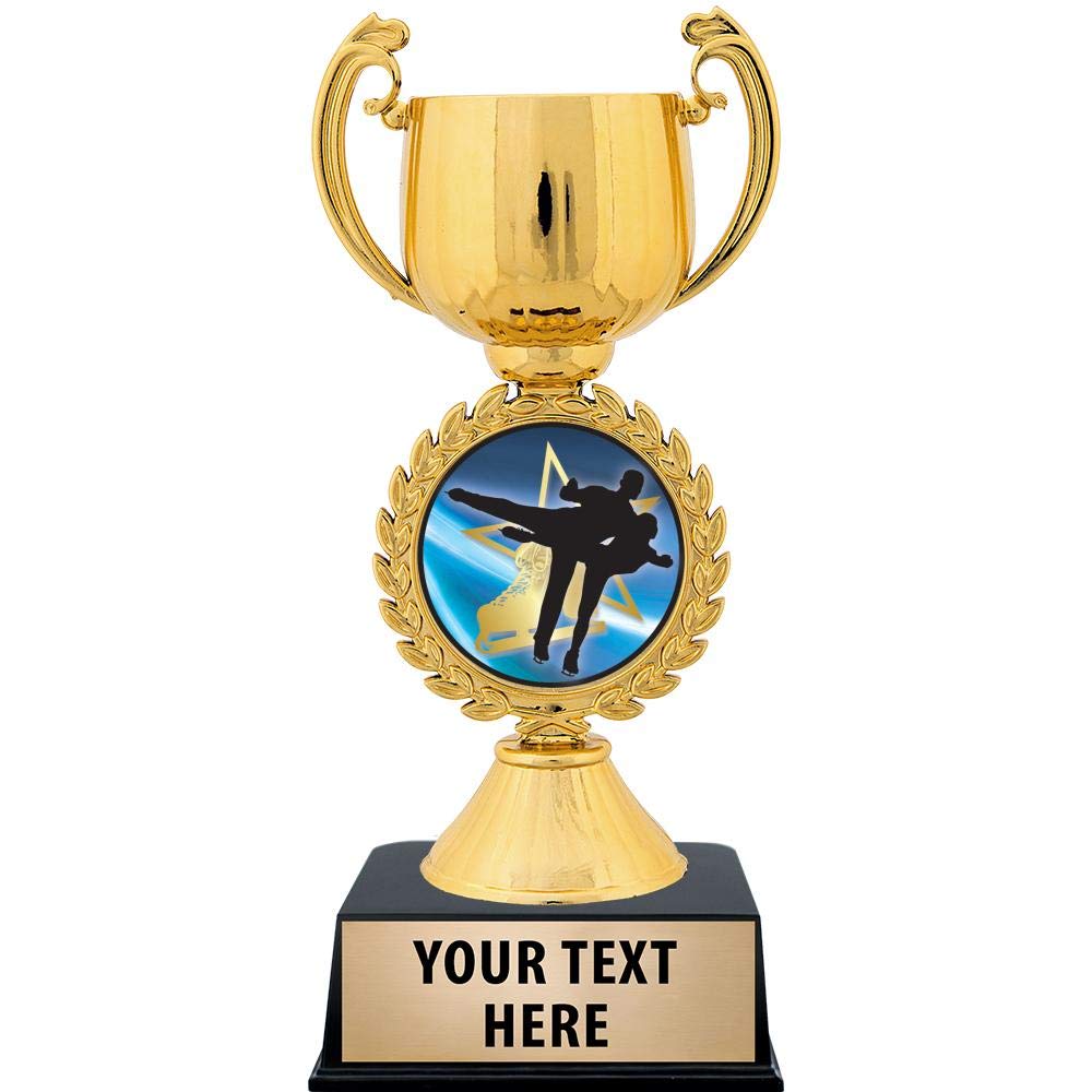 Custom Personalized Ice Skating Trophy - 7.25 Inch Gold Cup Award for Skating Pairs with Free Engraving | Prime Eligible | Perfect for Figure Skating Competitions, Ice Dance Awards & Youth Hockey Tournaments