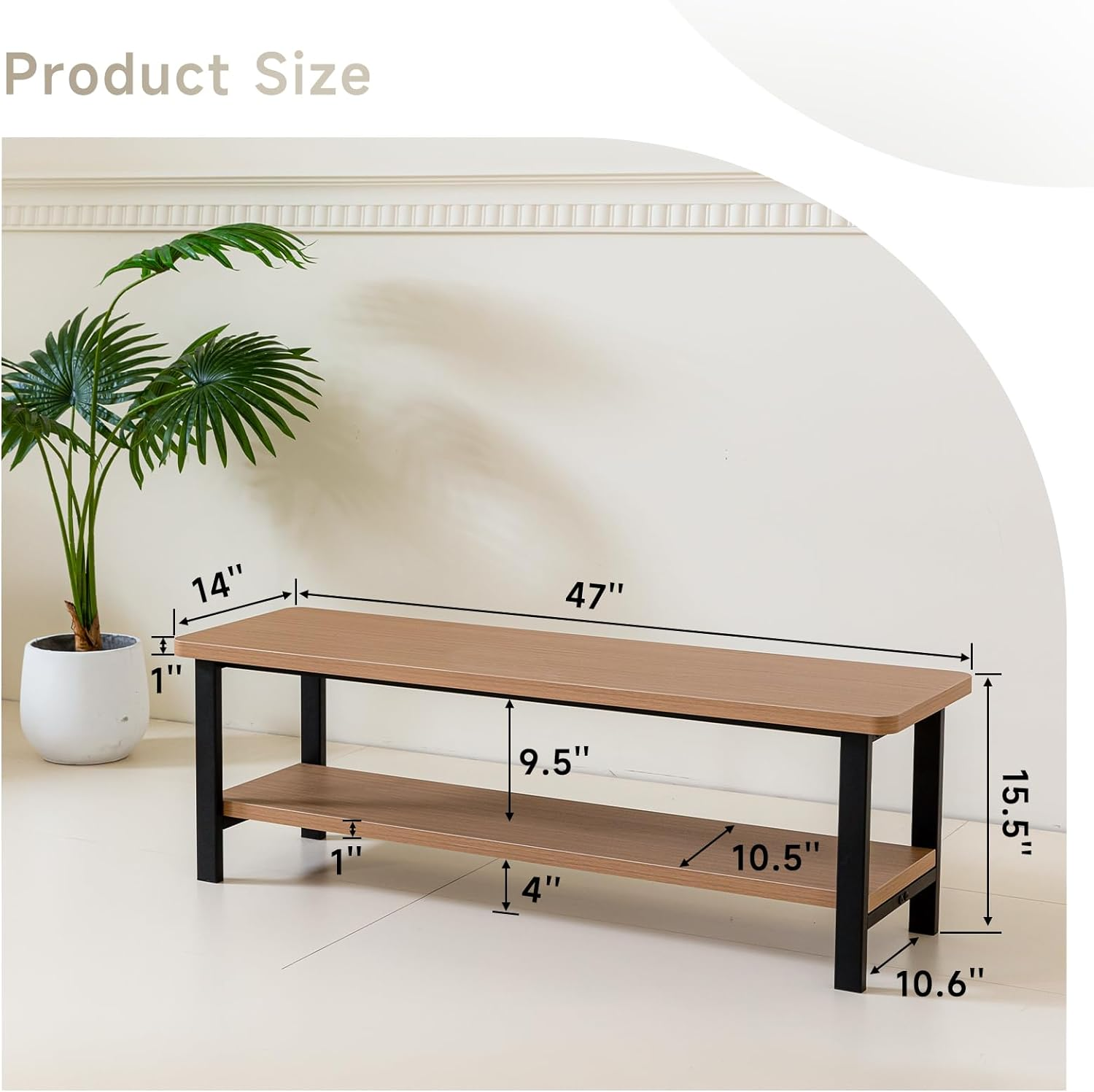 MAXYOYO Rustic Wooden Shoe Storage Bench - Entryway Shoe Rack with Seat for Living Room, Dining Room & Hallway | Space-Saving Organizer for Shoes, Boots & Home Decor