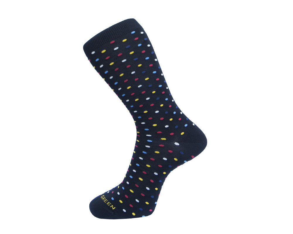 Fortis Green Men's Black Microdots Socks - Comfortable & Breathable for Everyday Wear, Running, and Workout