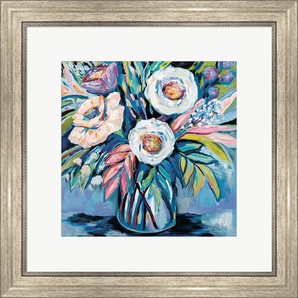 Jeanette Vertentes Confetti Light Framed Art Print - 20x20 Inches Silver Scoop Frame Wall Decor for Living Room, Bedroom & Office