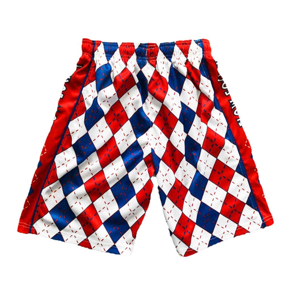 Flow Society Patriotic Boys Lacrosse Shorts - Red White & Blue LAX Shorts for Youth | Breathable Athletic Shorts for Kids | Perfect for Games, Practice & Team Sports