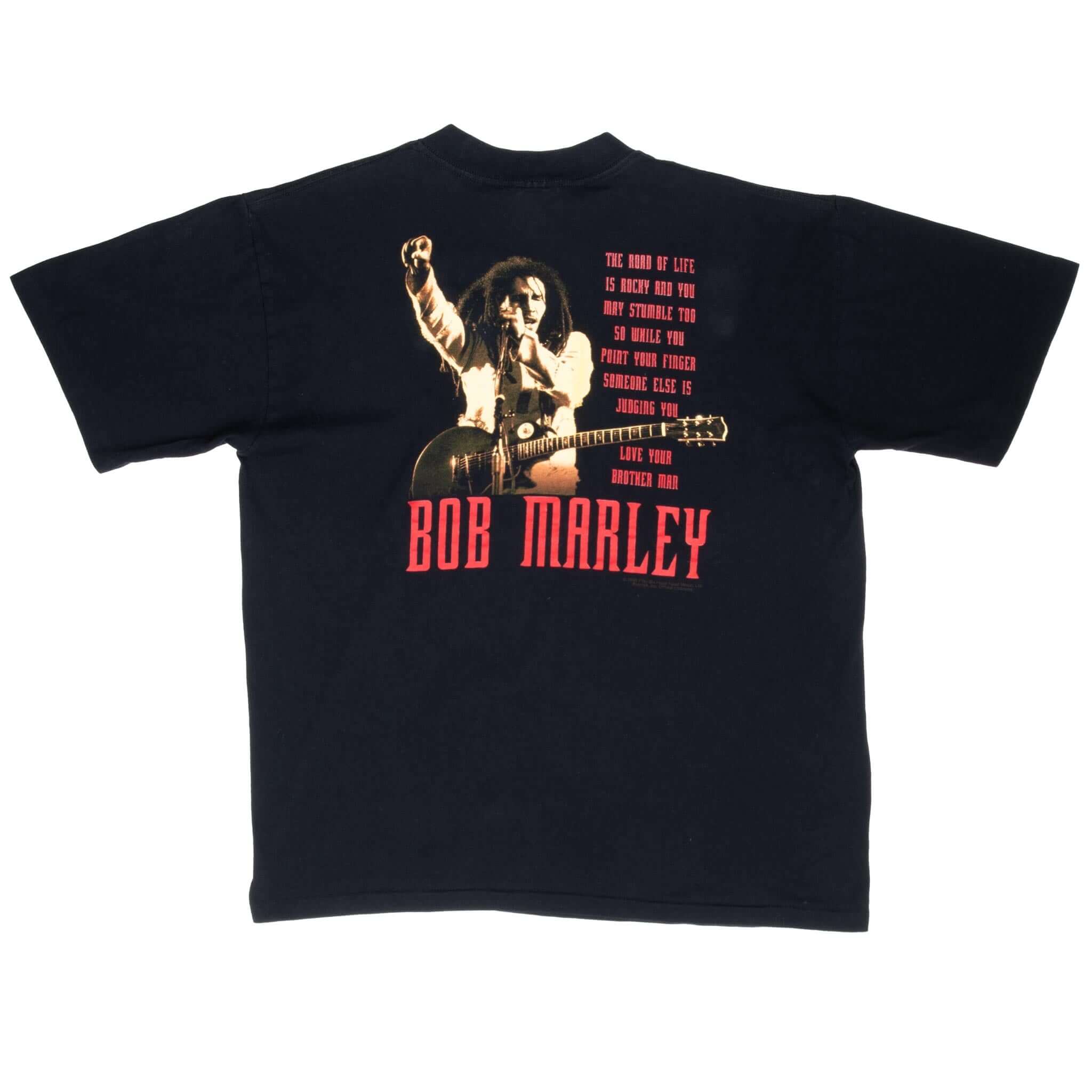 Vintage Bob Marley Reggae 1998 Black T-Shirt XL - Retro Music Tee for Concerts, Festivals & Casual Wear
