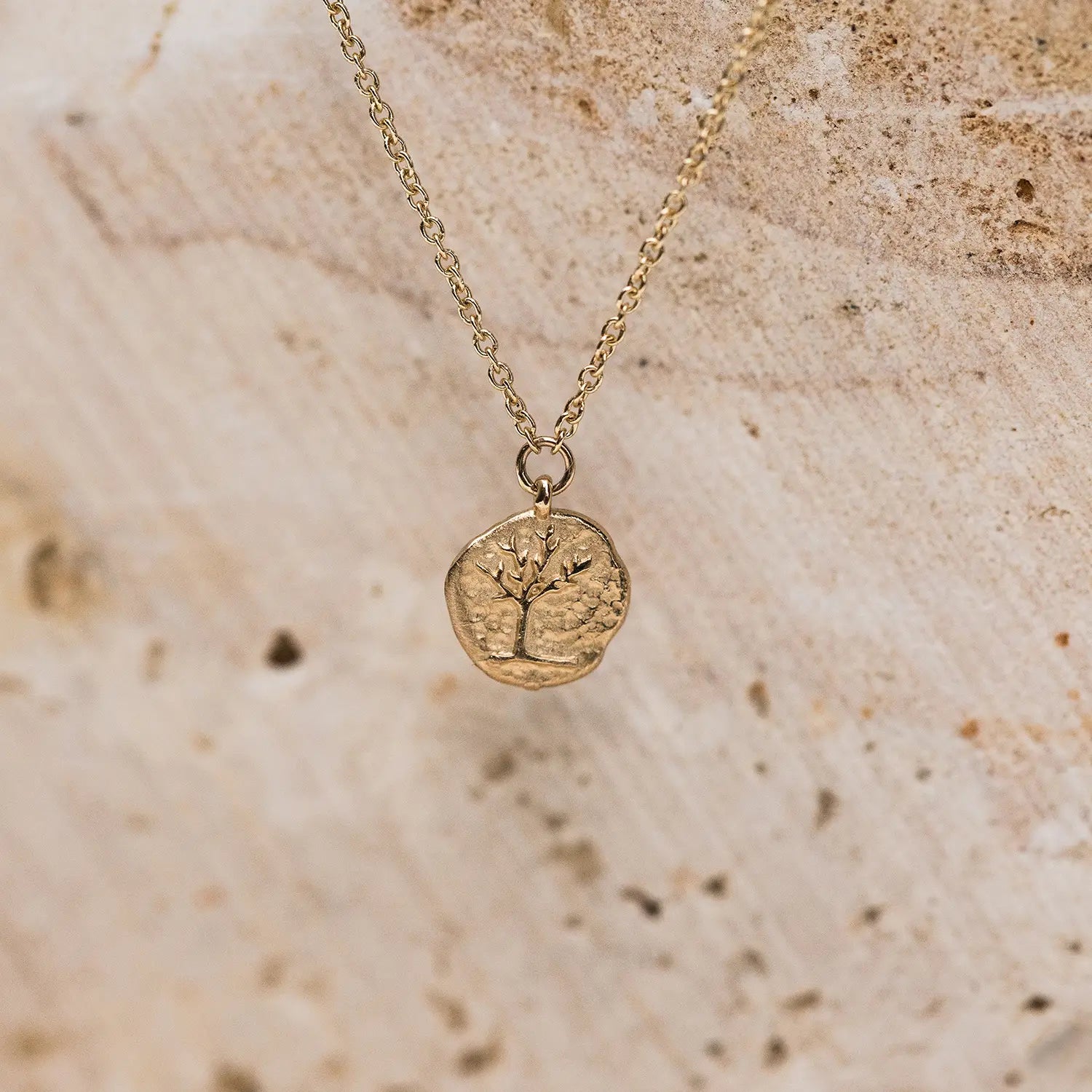 14K Yellow Gold Tree of Life Coin Pendant Necklace - Spiritual Jewelry for Women, Gift for Her, Birthday, Anniversary, Everyday Wear