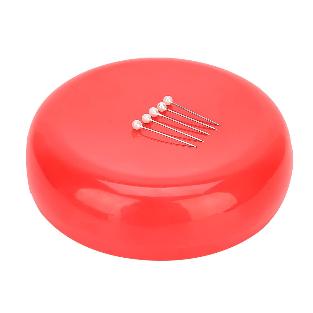 Evonecy Magnetic Pin Cushion for Sewing - Red Pincushion Holder for Needles, Pins & Safety Pins | Practical Sewing Accessory for Knitting, Quilting & DIY Crafts | Perfect for Home, Studio & Travel Sewing Kits