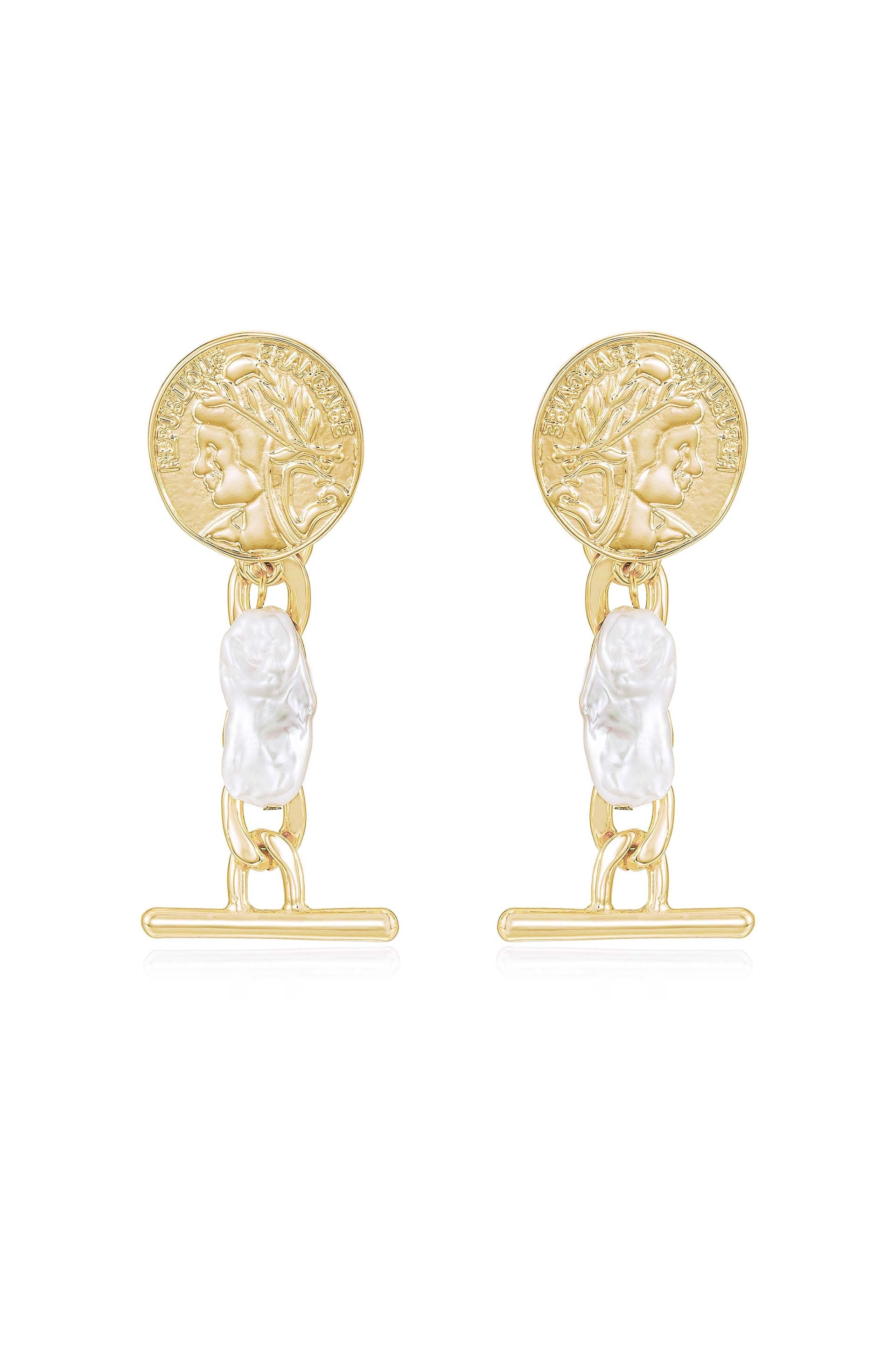 Vintage Coin & Pearl Dangle Earrings for Women - Elegant Boho Jewelry for Parties, Weddings & Everyday Wear