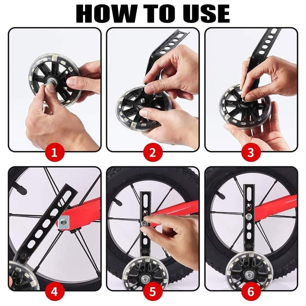 Anyingkai Universal Bike Stabilizer Training Wheels for Kids - Adjustable Bicycle Auxiliary Support Wheels for Children's Bikes | Perfect for Learning to Ride & Balance Training
