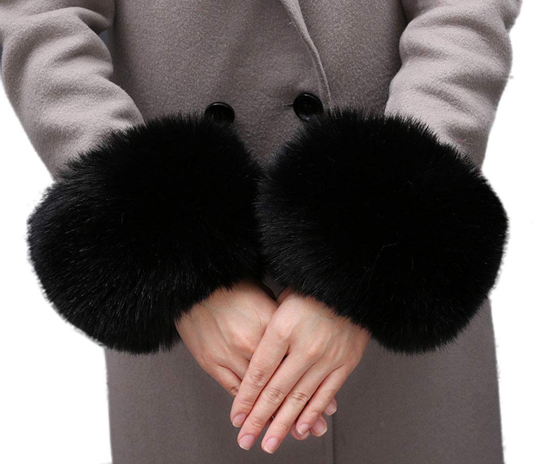 Women's Winter Faux Fur Arm Warmers - Soft Fuzzy Wrist Cuffs & Hand Warmers for Cold Weather - Perfect for Outdoor Activities, Fashion Accessories, and Cozy Winter Outfits