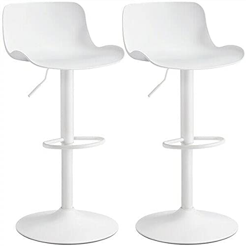 **VeahUS Adjustable Swivel Bar Stools Set of 2 - White Kitchen Counter Stools for Dining Room, Living Room, Bar & Home Office - Perfect Gift for Men, Women & Dad**