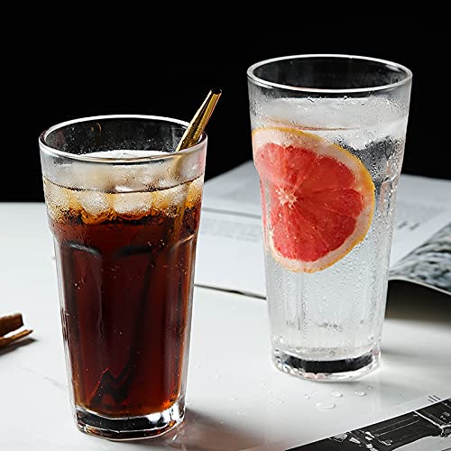 Tebery 6 Pack Stackable Plastic Tumbler Cups - 20oz Reusable Unbreakable Acrylic Drinking Glasses for Water, Juice & Iced Coffee - Perfect for Home, Office, Picnics & Outdoor Parties
