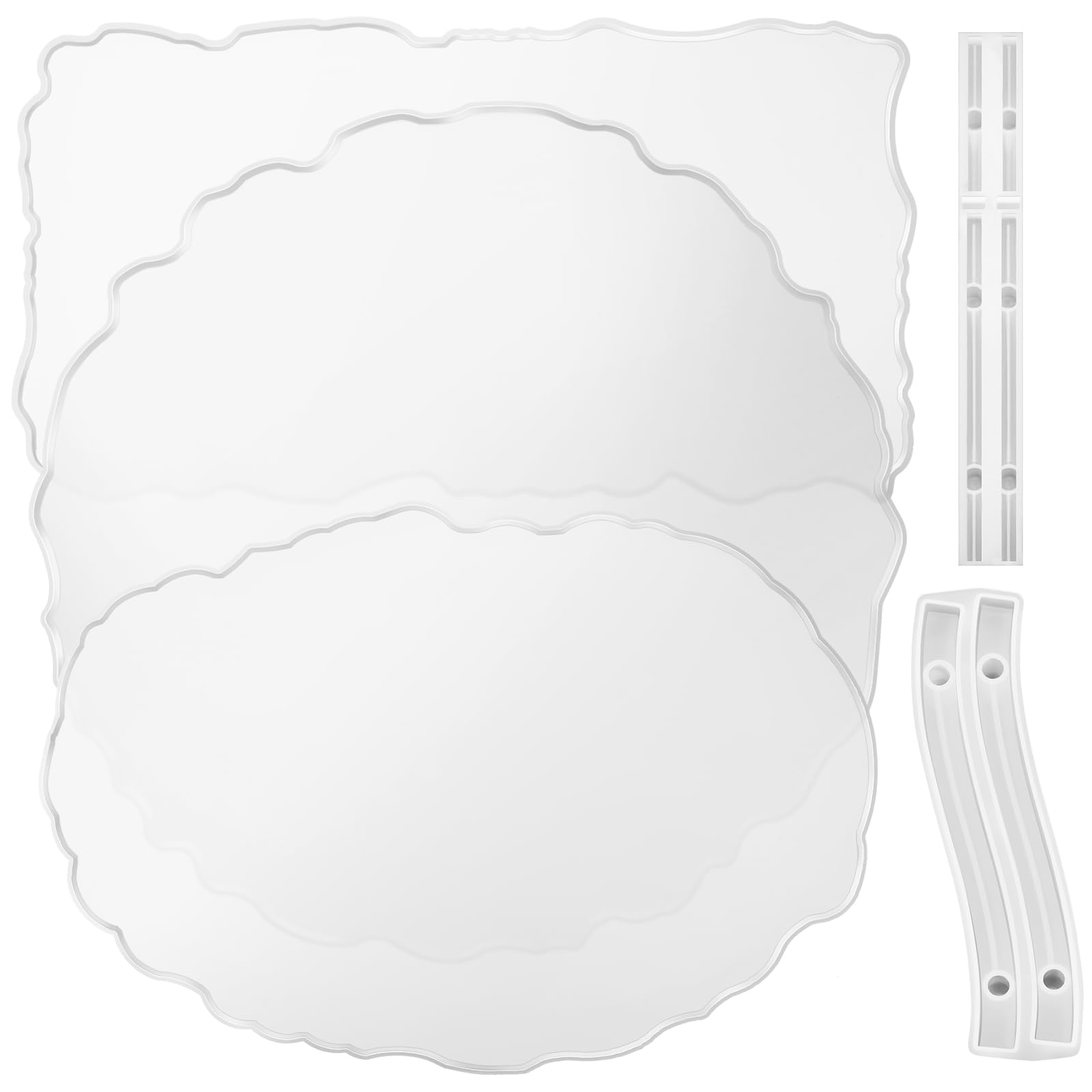 Hoolerry 5-Piece Silicone Resin Mold Set - Irregular Tray Molds with Handles for DIY Crafting, Resin Casting, Serving Boards, and Fruit Platters | Perfect for Home Decor, Gift Making, and Party Serving