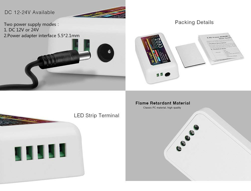 Smart WiFi LED Strip Lights Controller - Remote Control & Voice Assistant Compatible for Home Decoration, Parties, and Bedroom Lighting