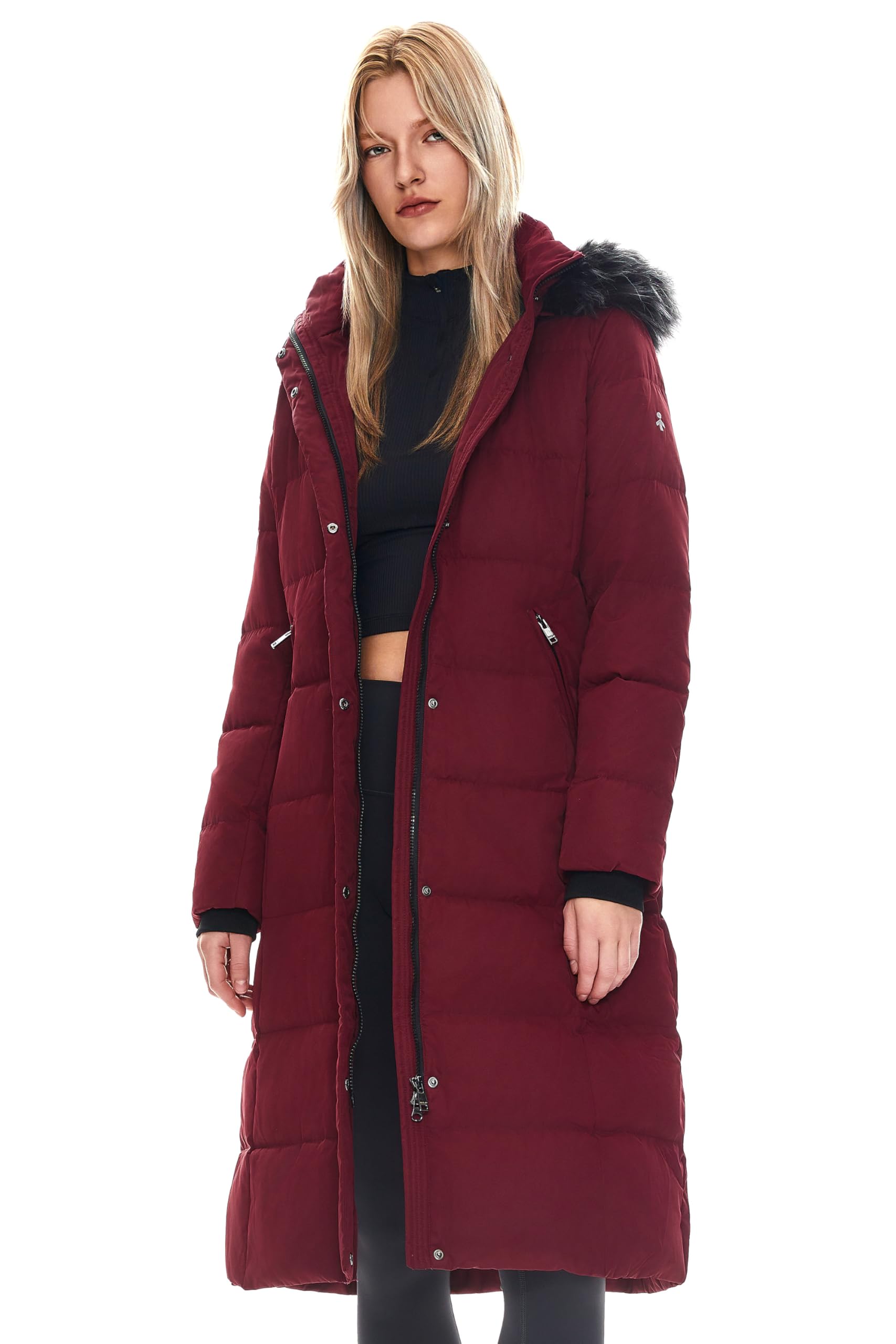 Orolay Women's Quilted Down Jacket - Winter Long Coat with Hood & Stand Collar Parka for Cold Weather | Warm Outerwear for Snow, Travel & Outdoor Activities