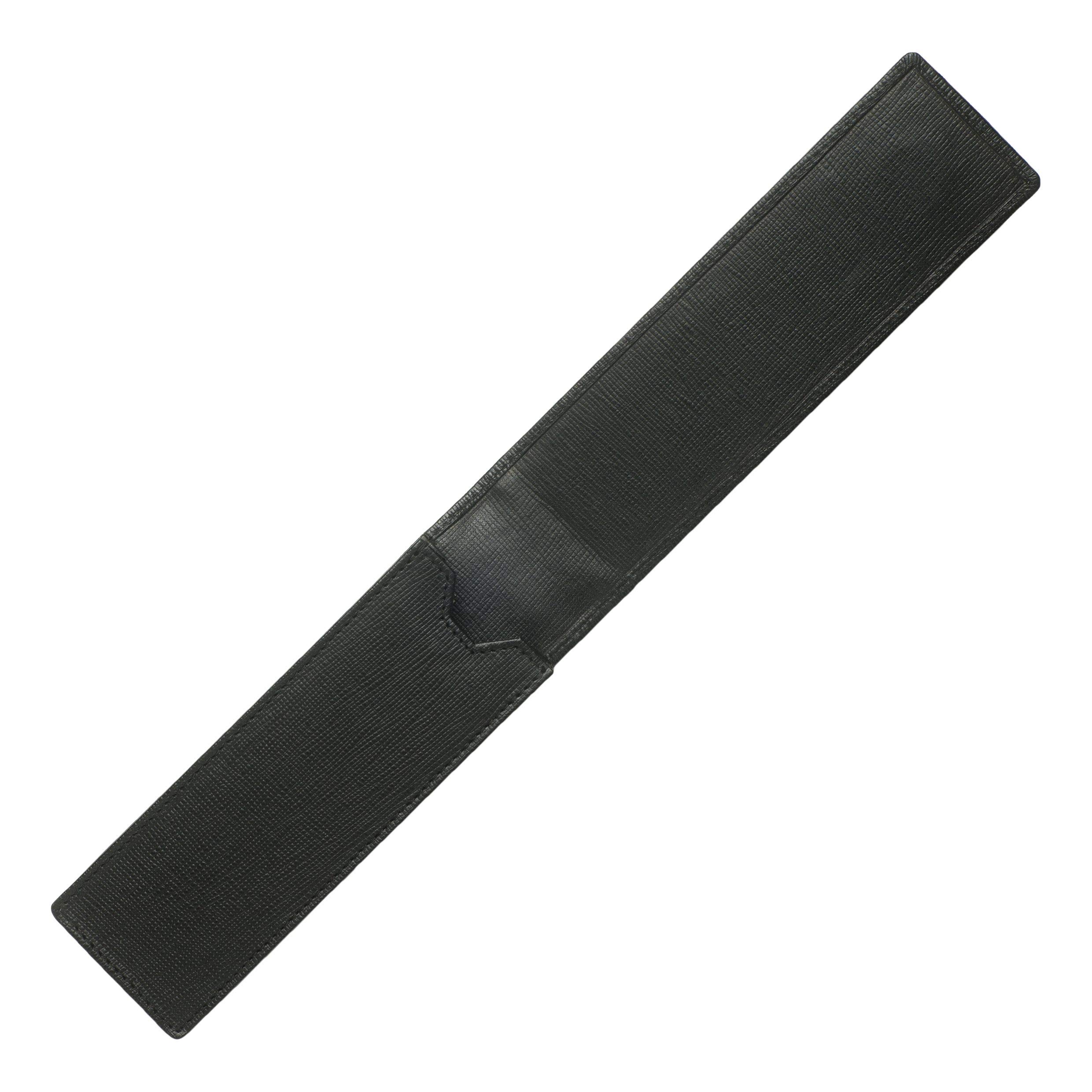 Traditional Black Pencil Case - Premium Leather Pen Holder for School, Office & Travel - Organize Pens, Pencils & Stationery Supplies