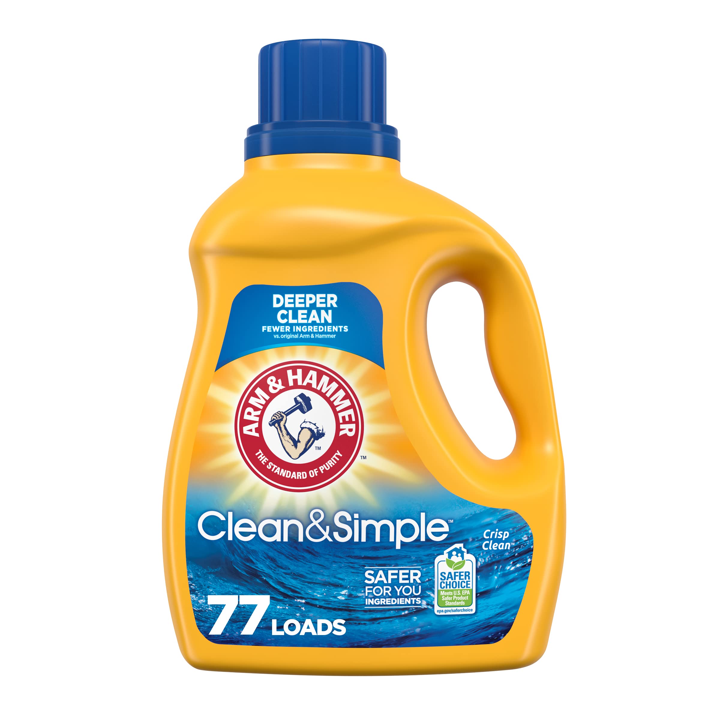 Arm & Hammer Clean & Simple Liquid Laundry Detergent - 77 Loads, 100.5 Fl oz | Gentle & Effective for All Fabrics | Perfect for Families, Sensitive Skin & Everyday Laundry