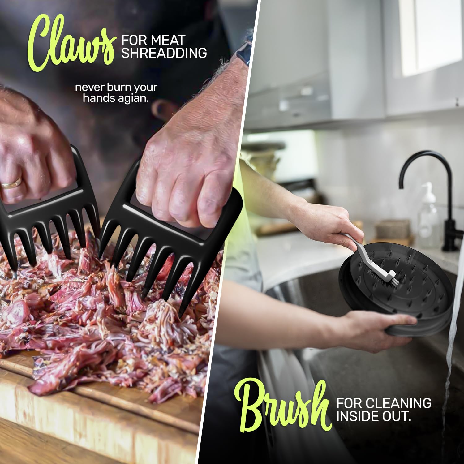 Chicken Shredder Tool - Non-Slip Meat Grinder with Cleaning Brush | Perfect for Meal Prep & BBQ