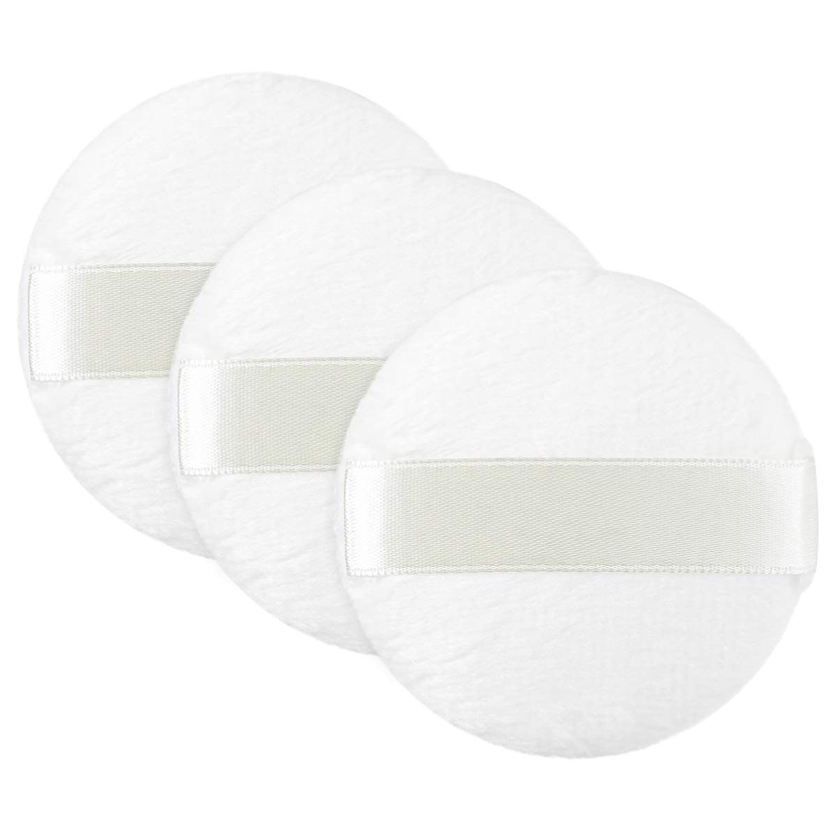 Lurrose 3Pcs Soft Powder Puff Set - Short Plush Makeup Puffs for Face, Loose & Pressed Powder Application - Perfect for Blending, Baking & Setting Makeup at Home or On-the-Go