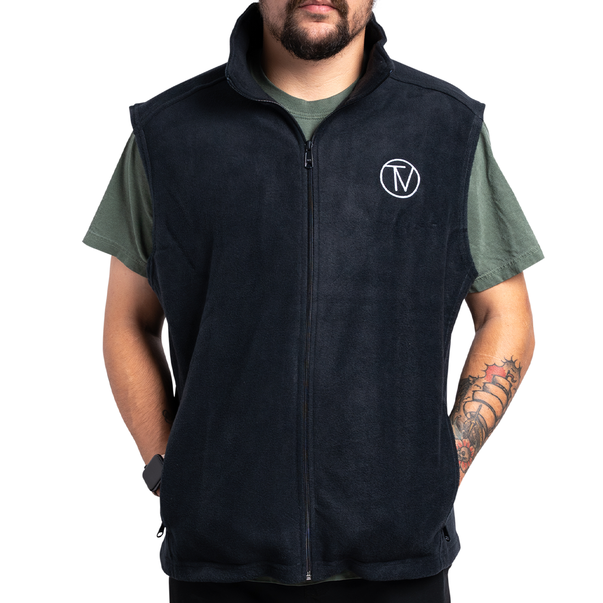 Men's TV Fleece Vest - Lightweight Warm Winter Jacket for Outdoor Activities & Casual Wear