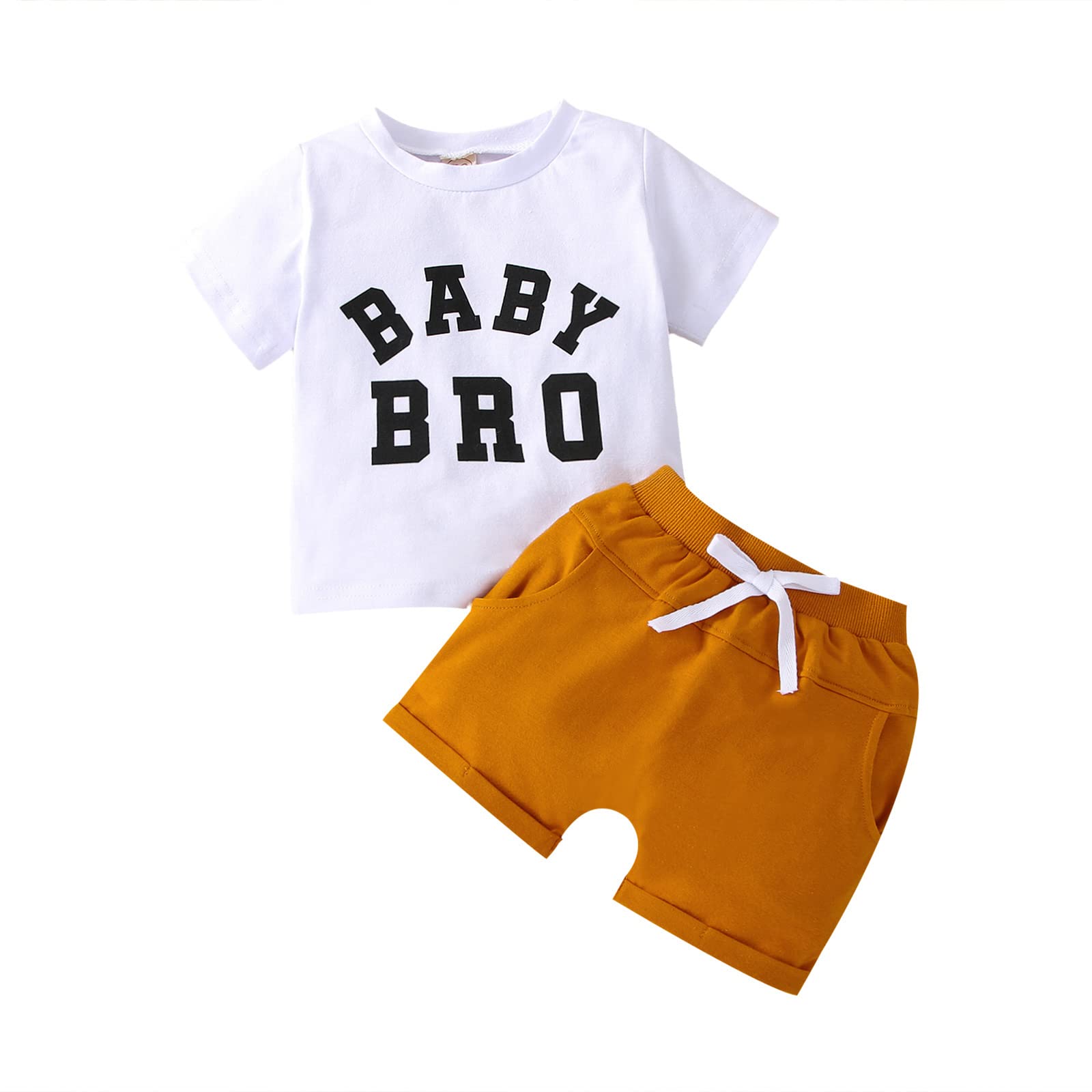 Baby Boy Outfits 2-Piece Set - Short Sleeve Cotton T-Shirt & Shorts with Letter Print | Newborn Summer Clothes | Soft & Comfortable for Playtime, Outings & Photo Shoots