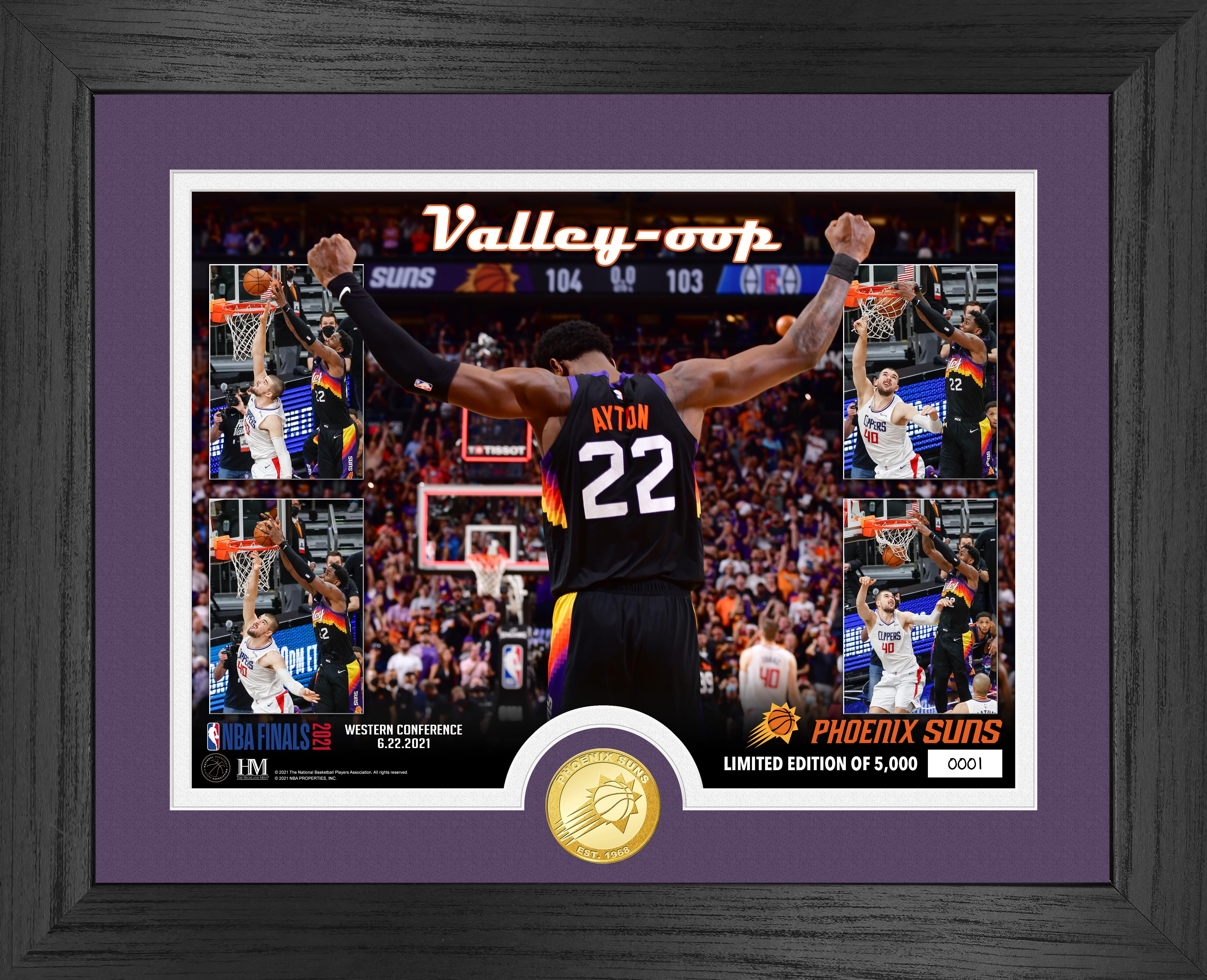 Deandre Ayton Phoenix Suns Valley Oop Bronze Commemorative Coin - Limited Edition Collectible for NBA Fans, Sports Memorabilia Display