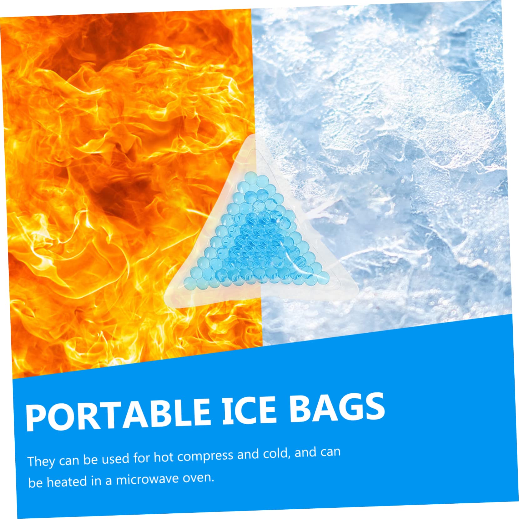 6Pcs Reusable Gel Ice Packs for Hot & Cold Therapy - Compact Cooling & Heating Pads for Injuries, Pain Relief, Sports Recovery & First Aid - Portable Ice Bags for Lunch Boxes, Coolers & Medical Use (Blue)